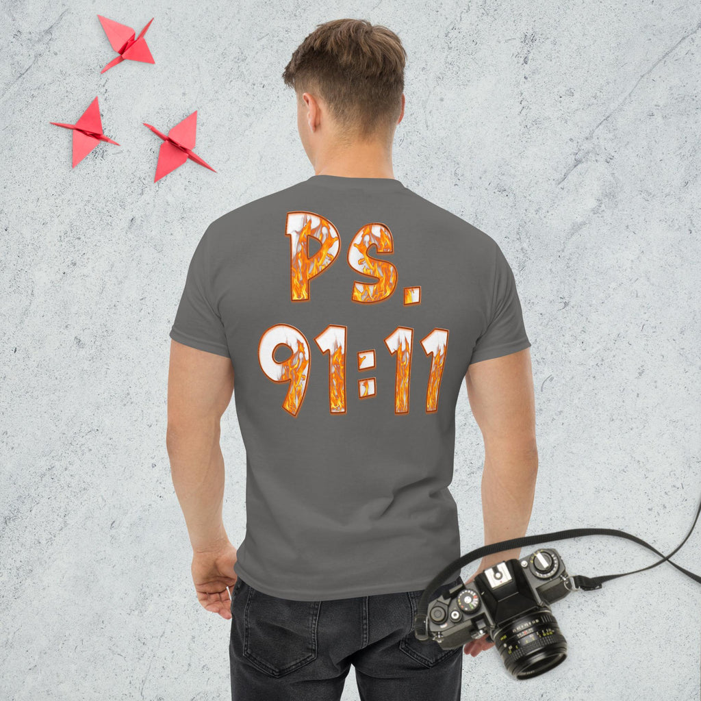 Ps. 91:11 Angle Fire Orange - Men's classic tee