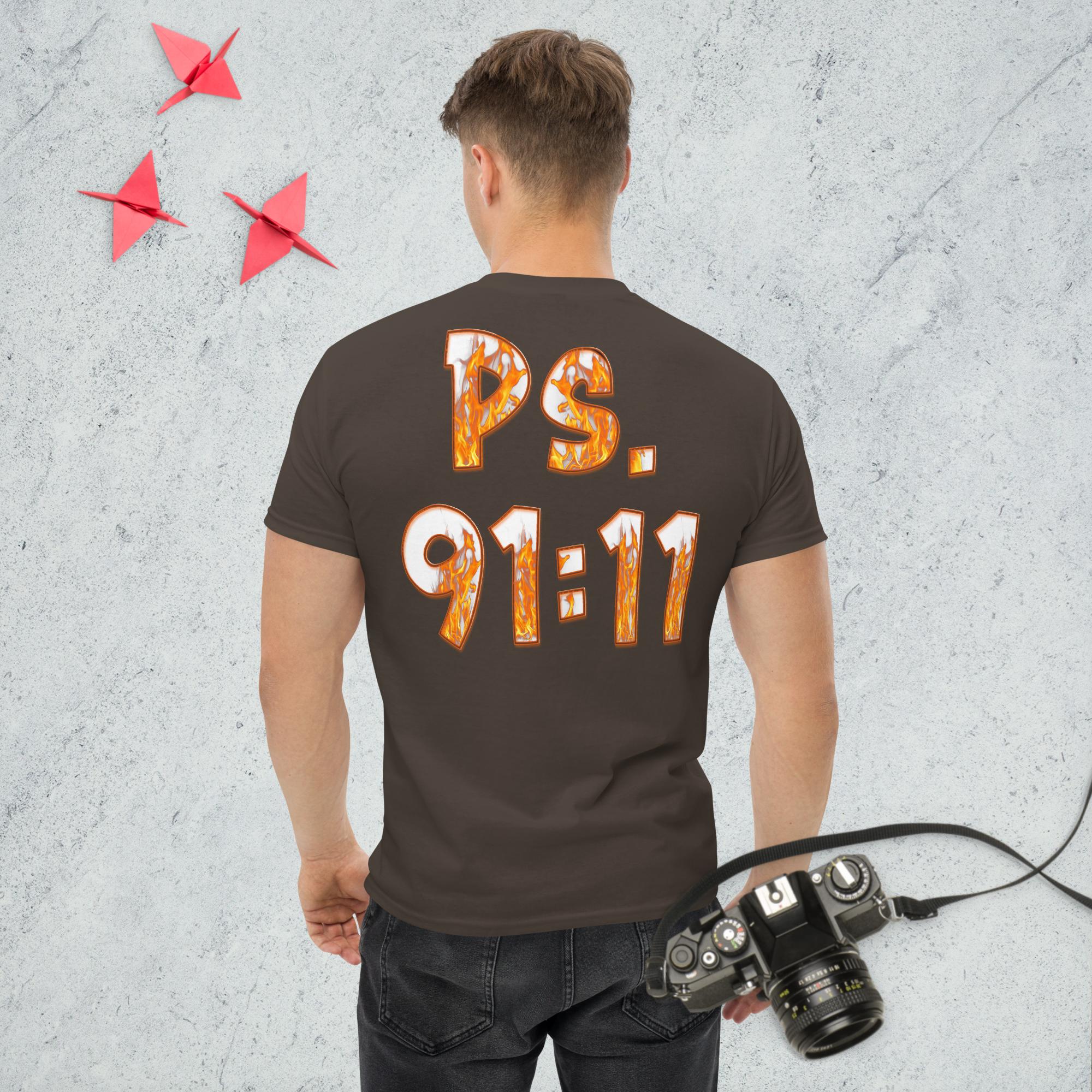 Ps. 91:11 Angle Fire Orange - Men's classic tee