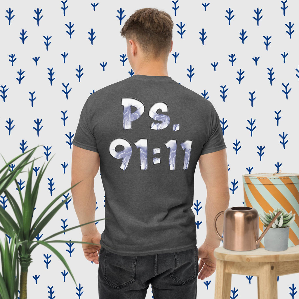 Ps. 91:11 Angel Blue Fire - Men's classic tee