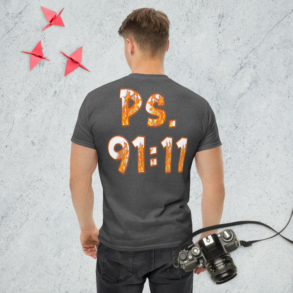 Ps. 91:11 Angle Fire Orange - Men's classic tee