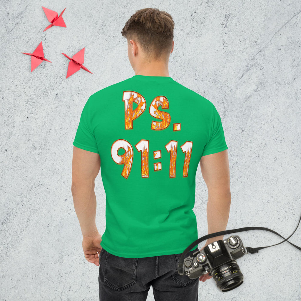Ps. 91:11 Angle Fire Orange - Men's classic tee