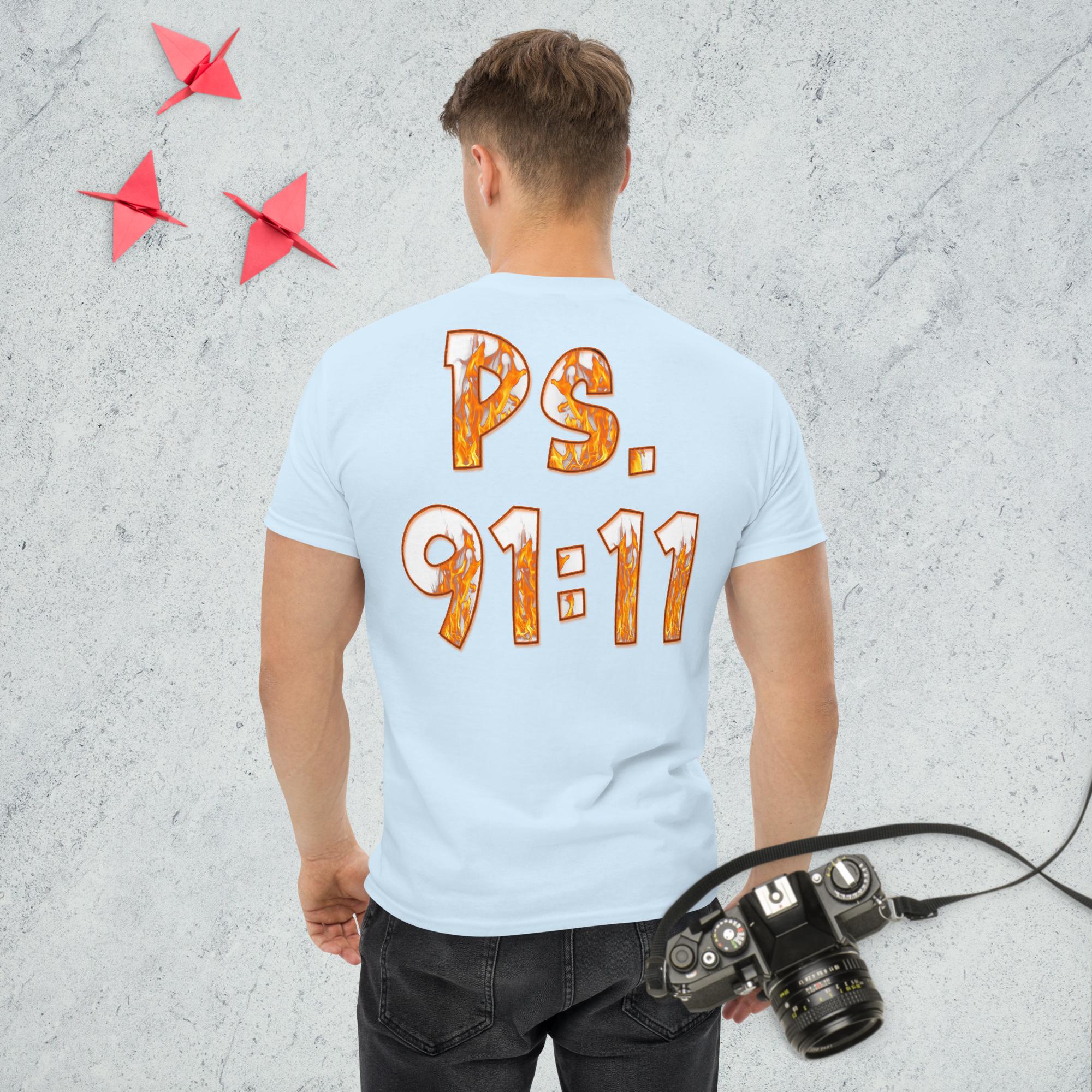 Ps. 91:11 Angle Fire Orange - Men's classic tee