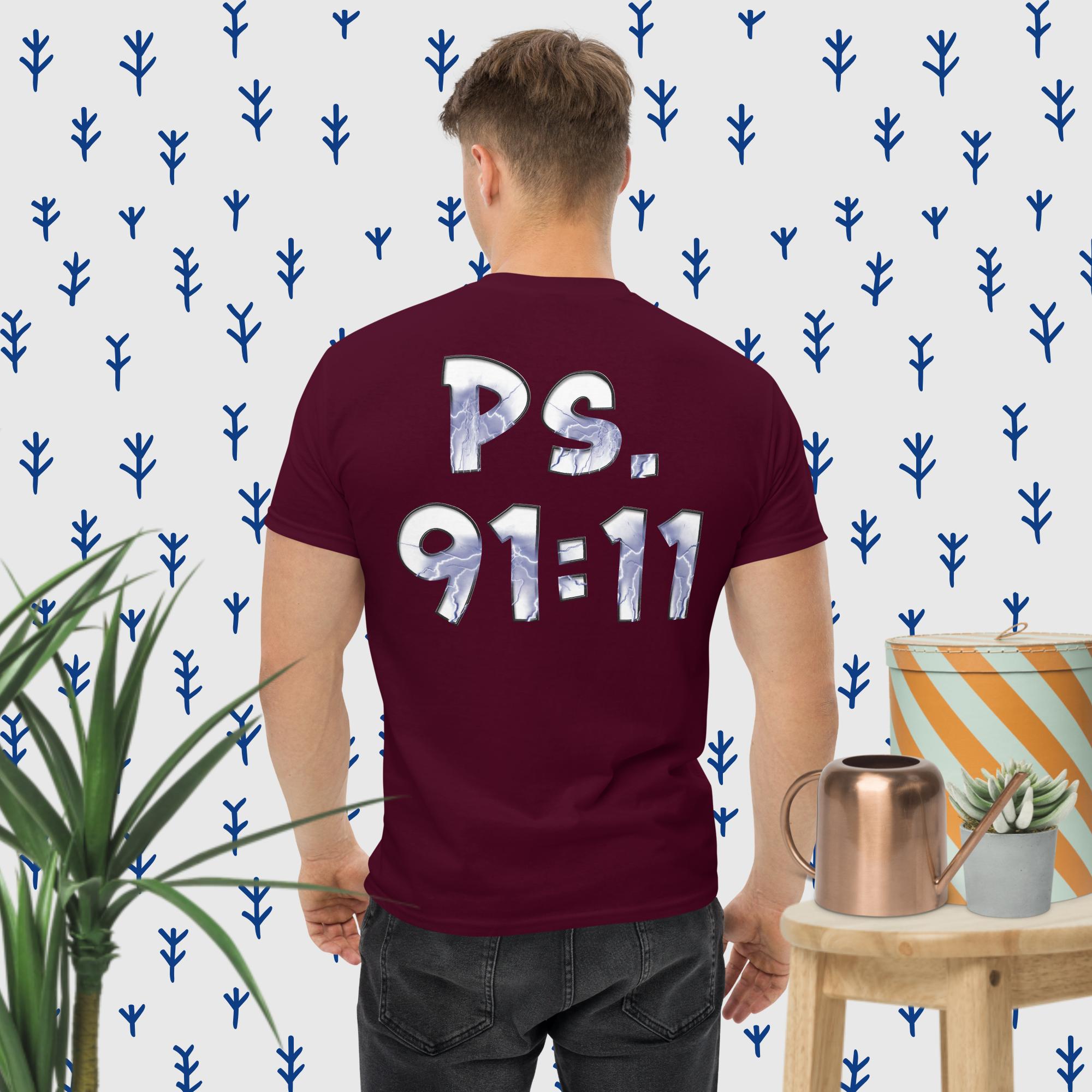 Ps. 91:11 Angel Blue Fire - Men's classic tee