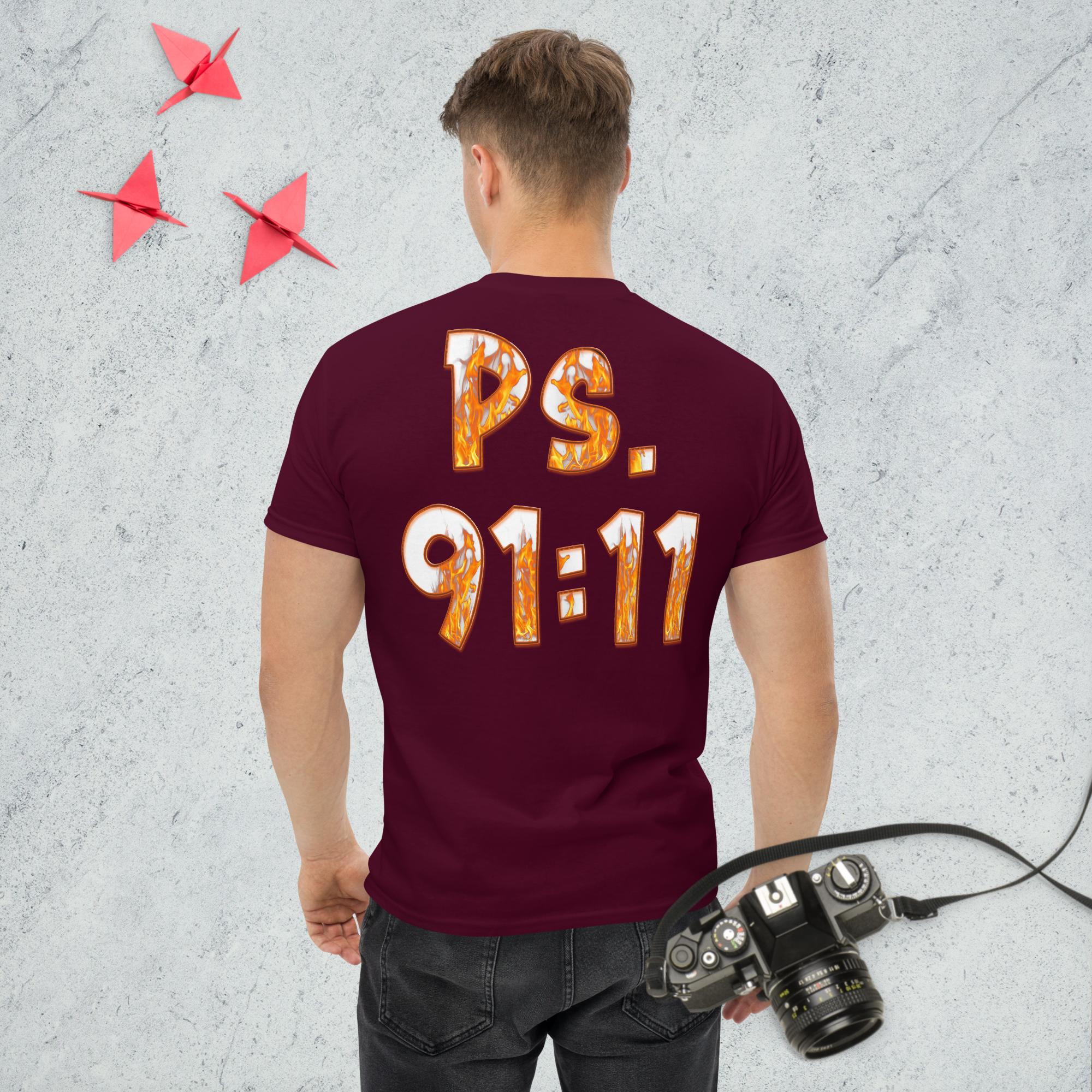 Ps. 91:11 Angle Fire Orange - Men's classic tee