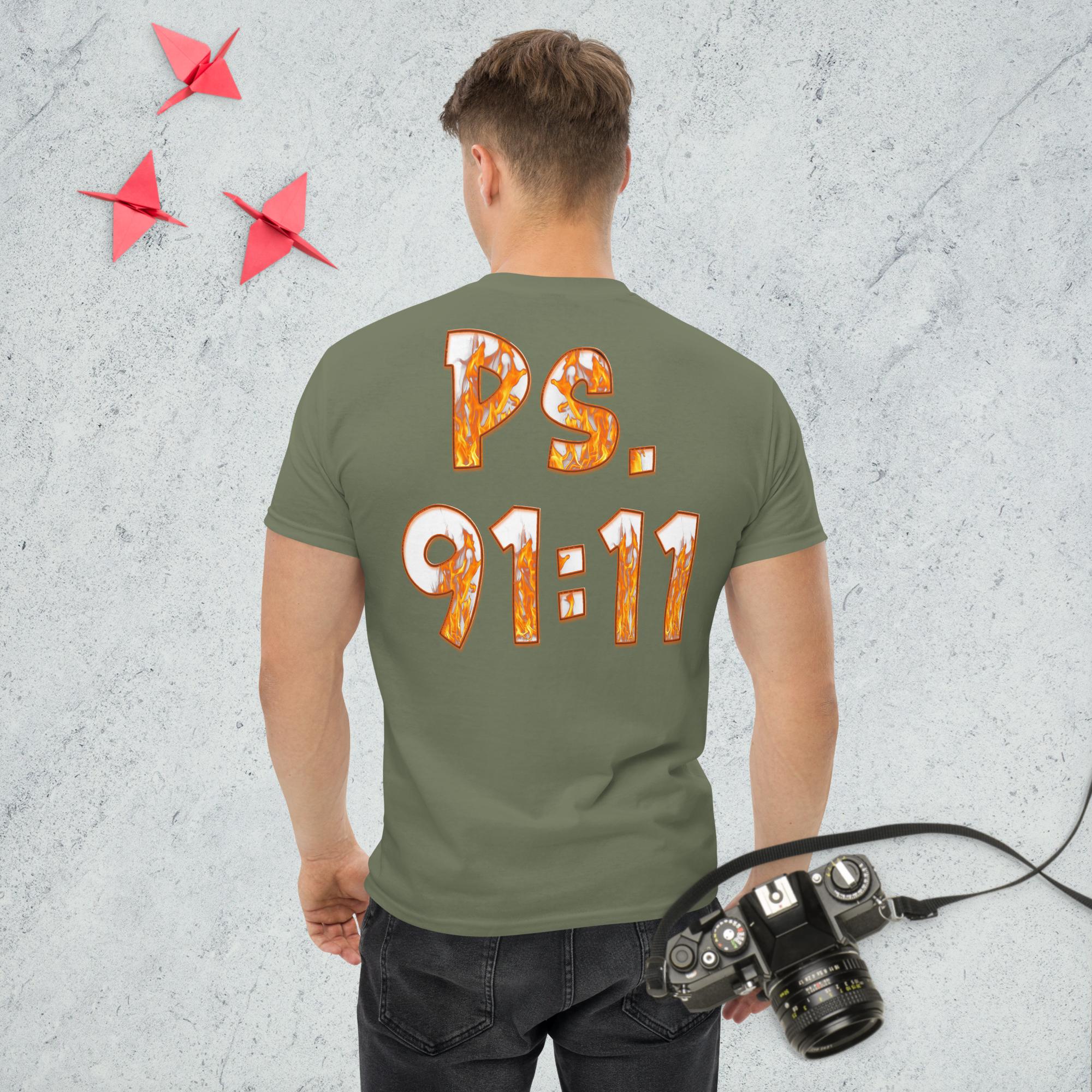 Ps. 91:11 Angle Fire Orange - Men's classic tee