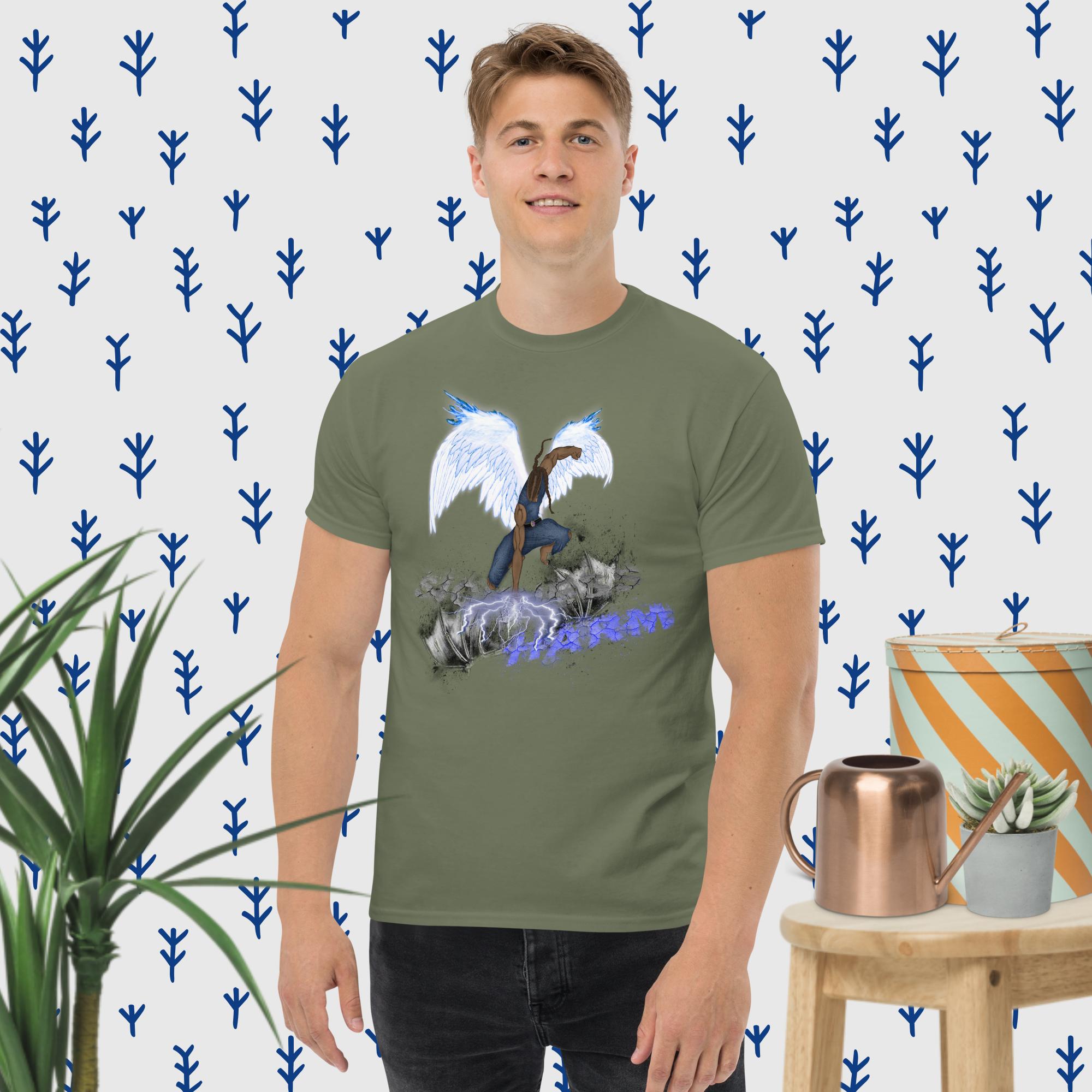 Ps. 91:11 Angel Blue Fire - Men's classic tee