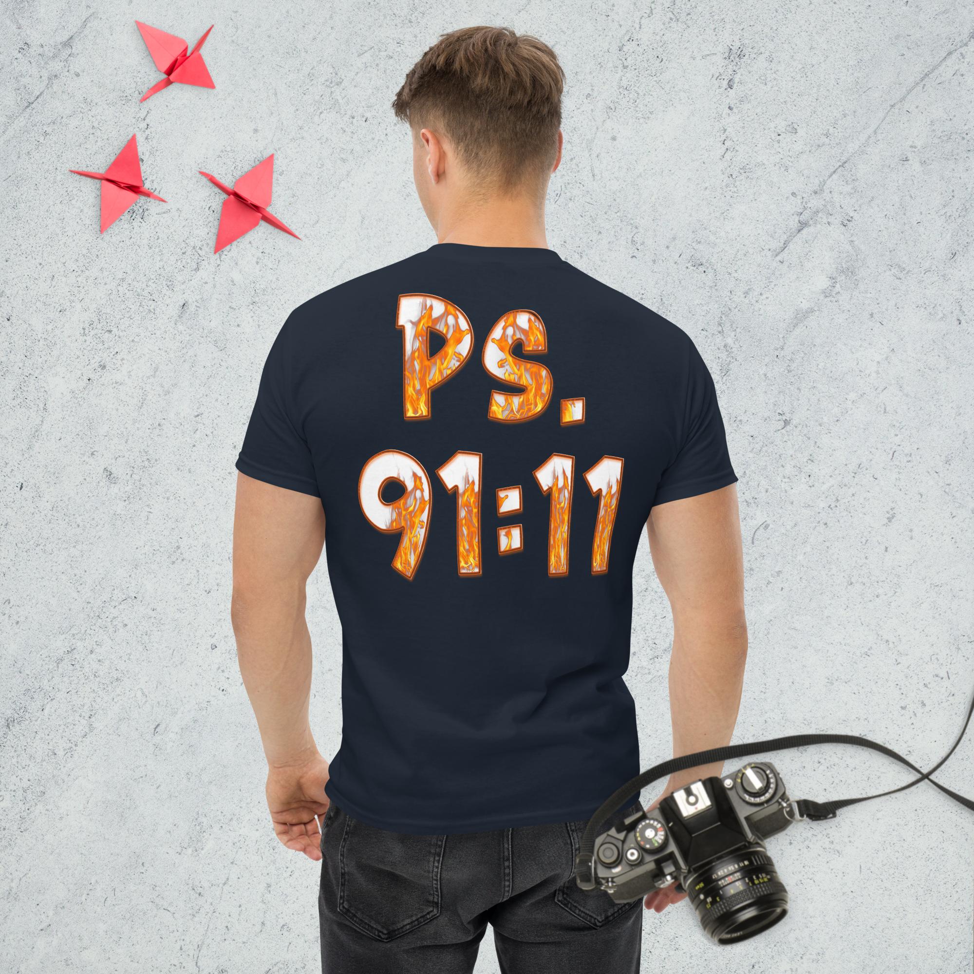 Ps. 91:11 Angle Fire Orange - Men's classic tee