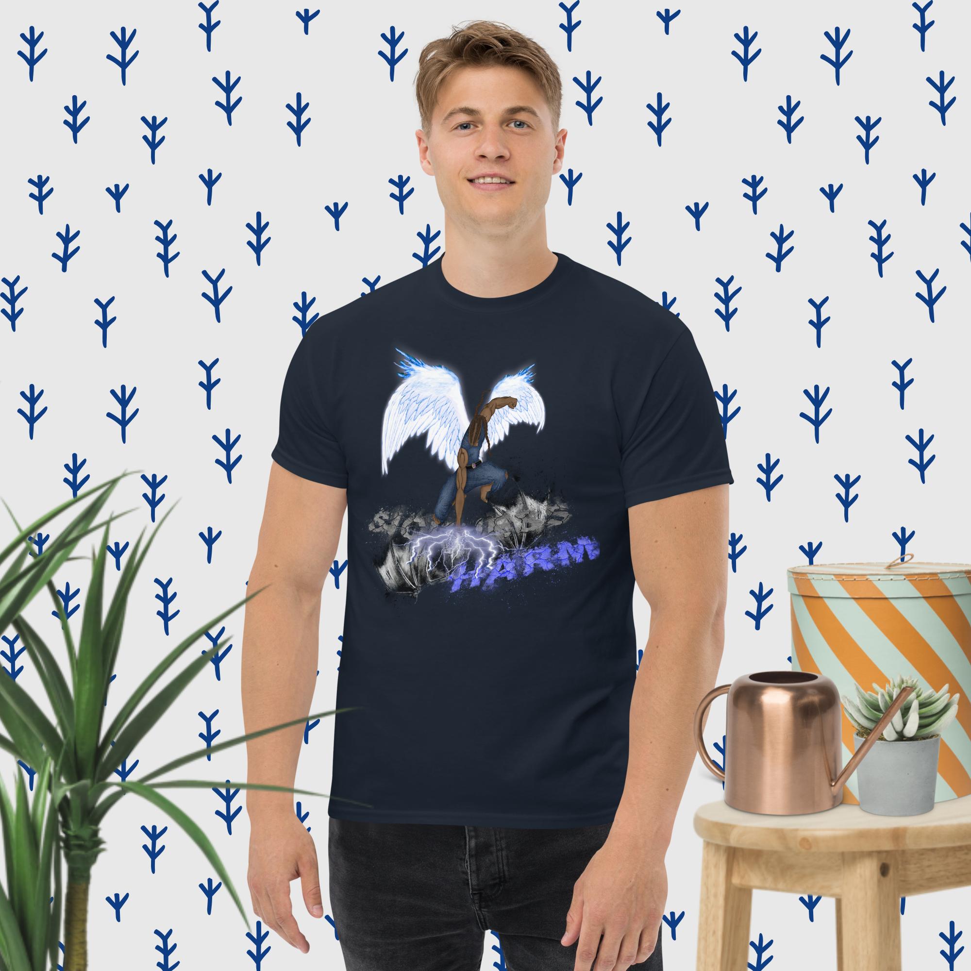 Ps. 91:11 Angel Blue Fire - Men's classic tee
