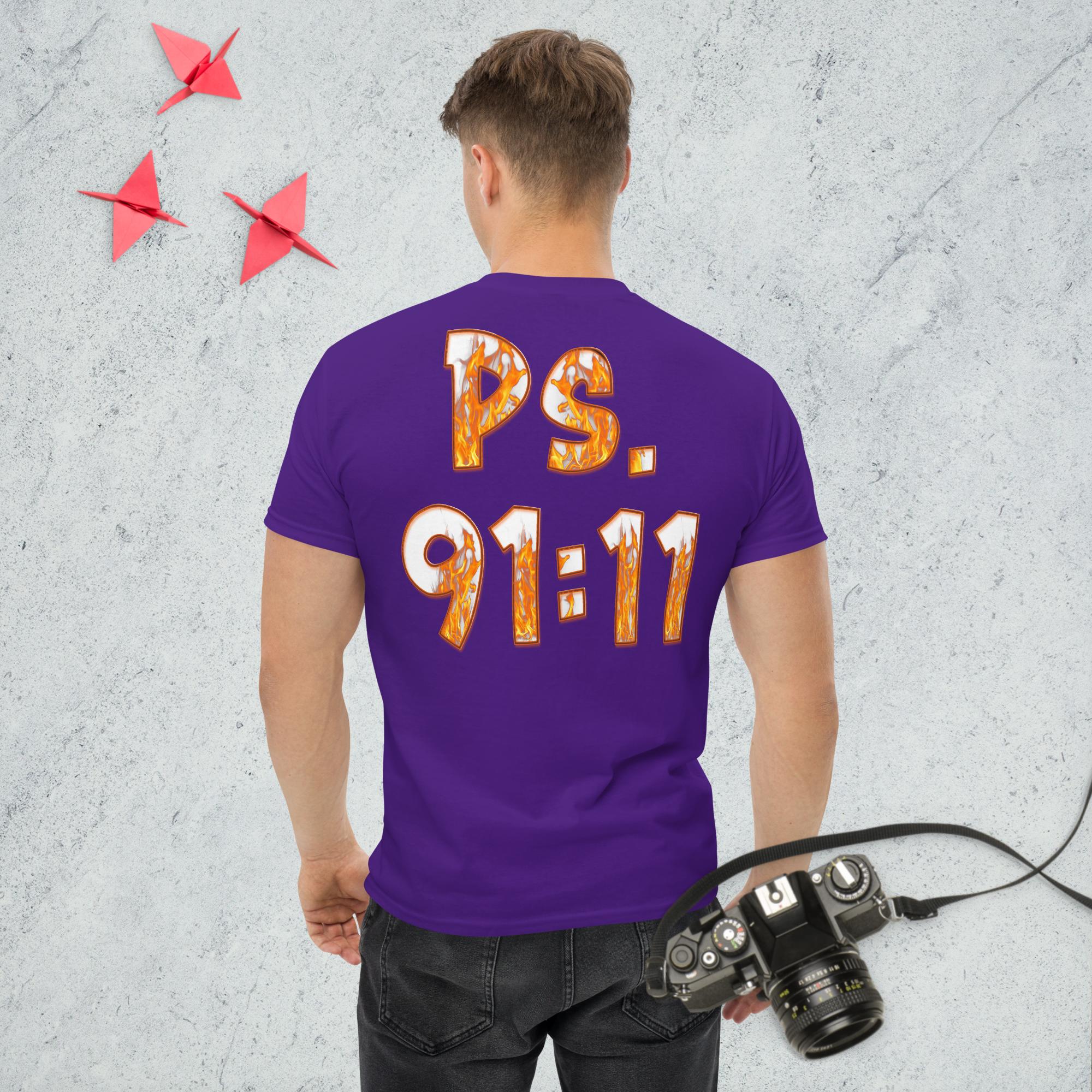 Ps. 91:11 Angle Fire Orange - Men's classic tee