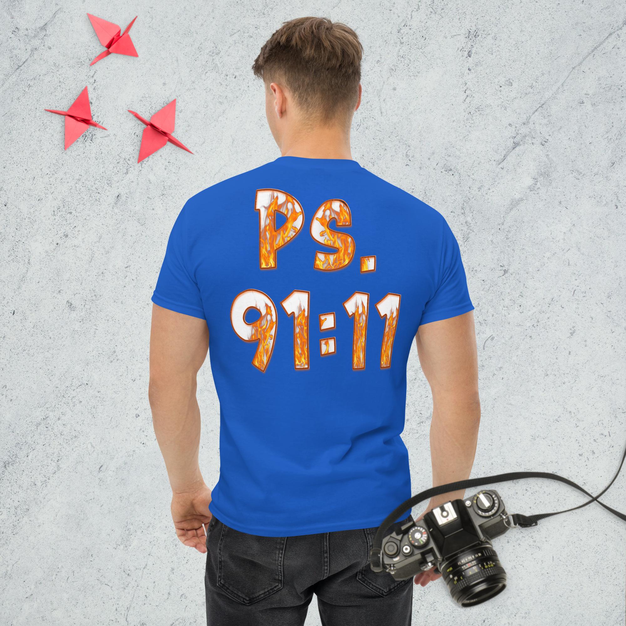 Ps. 91:11 Angle Fire Orange - Men's classic tee