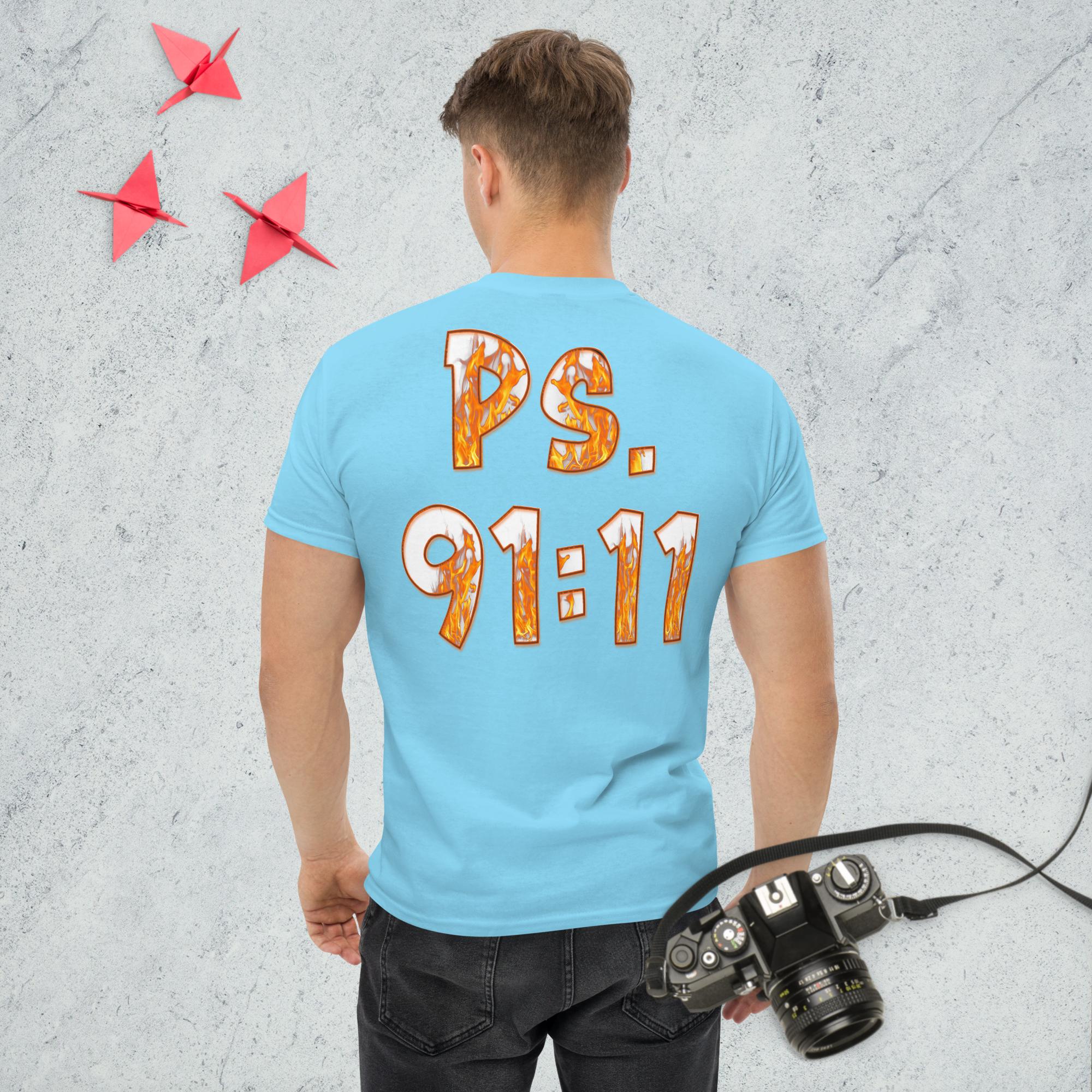 Ps. 91:11 Angle Fire Orange - Men's classic tee