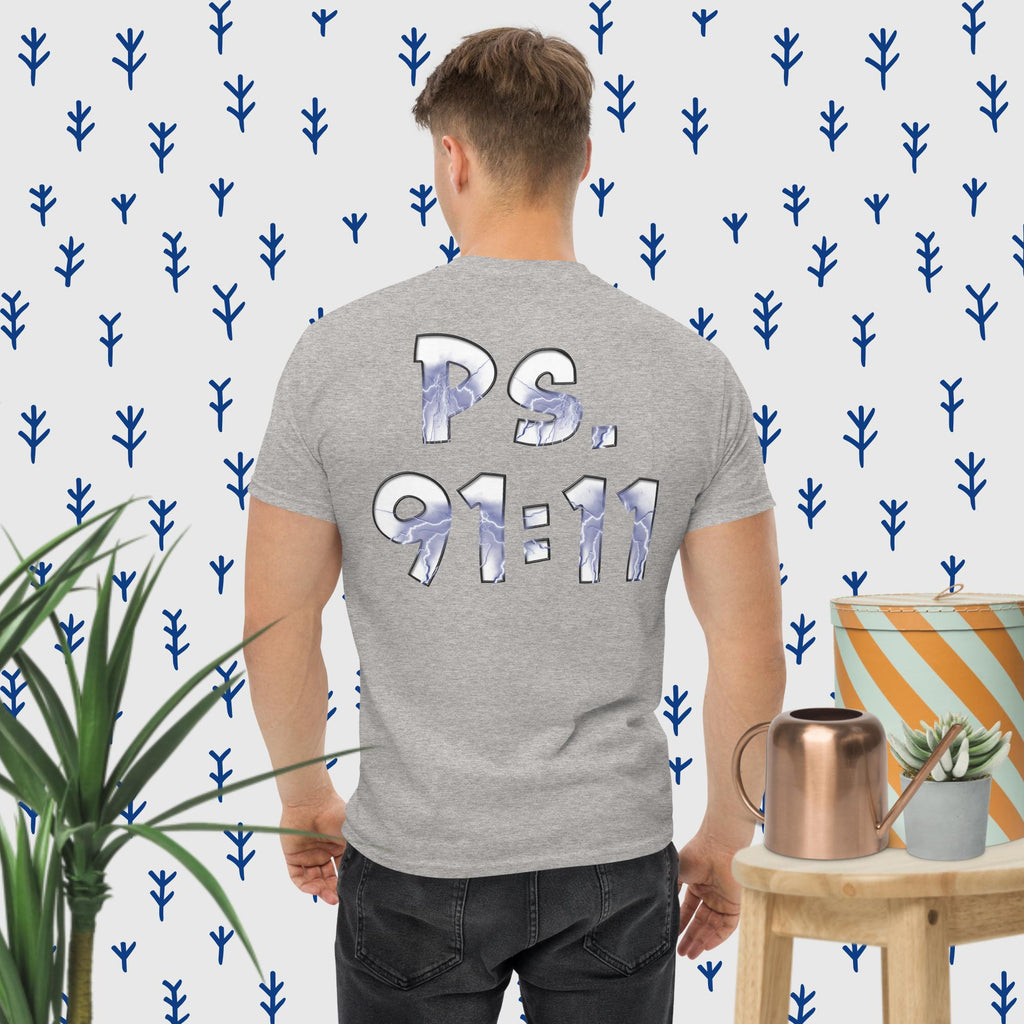 Ps. 91:11 Angel Blue Fire - Men's classic tee