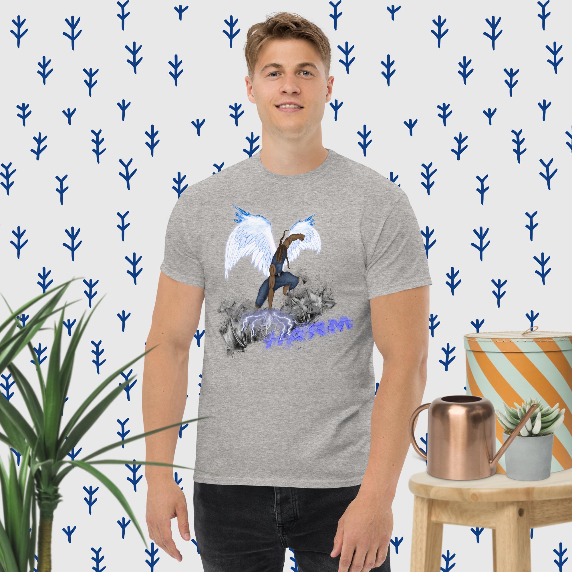 Ps. 91:11 Angel Blue Fire - Men's classic tee