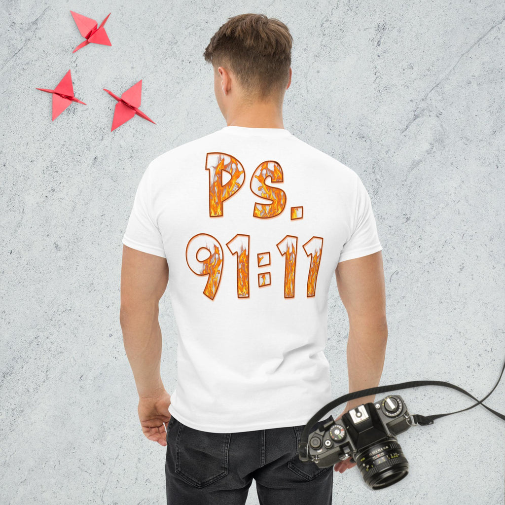 Ps. 91:11 Angle Fire Orange - Men's classic tee