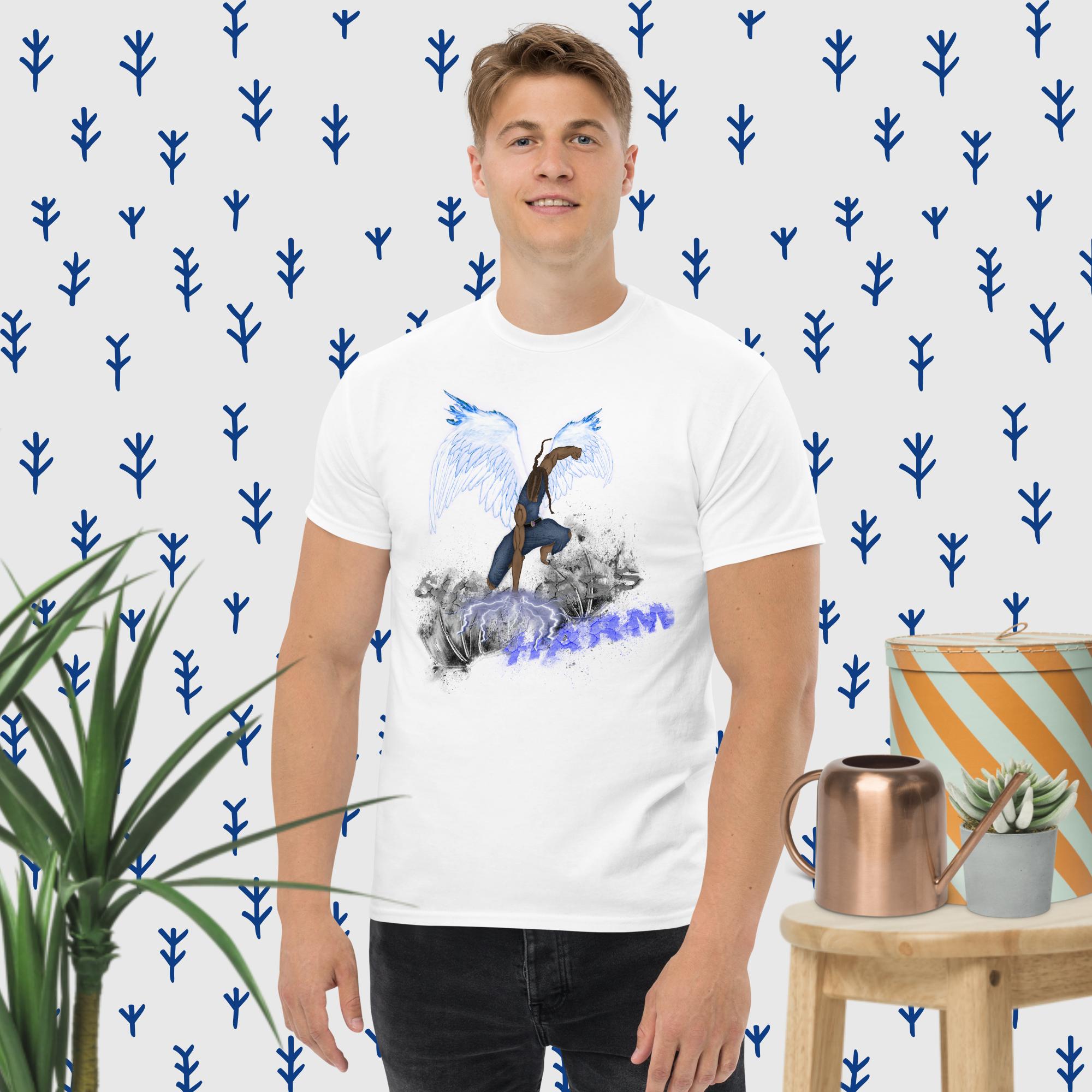 Ps. 91:11 Angel Blue Fire - Men's classic tee