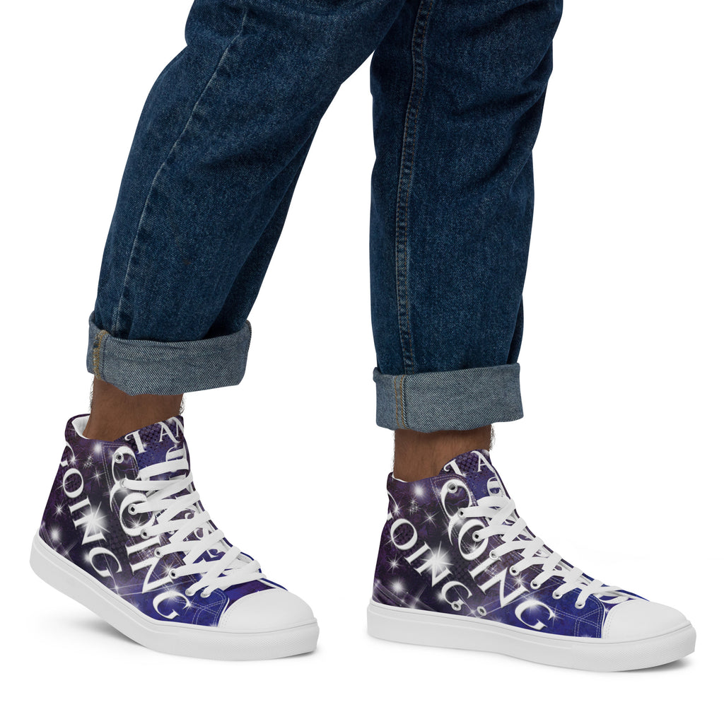 I AM Blessed Coming & Going (Men’s high top canvas shoes)