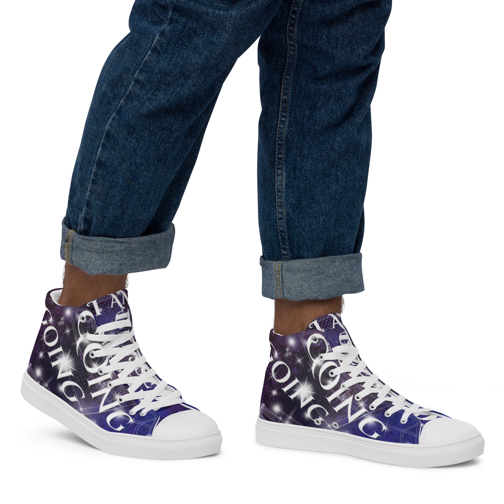 I AM Blessed Coming & Going (Men’s high top canvas shoes)