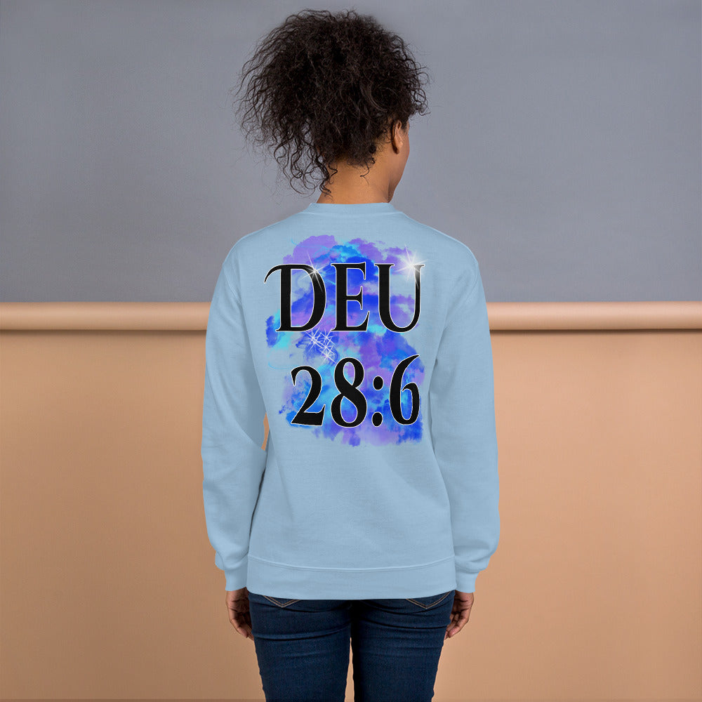 I AM BLESSED COMING & GOING BLACK LETRNG (Unisex Sweatshirt)