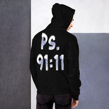 Load image into Gallery viewer, He Will Give Has Angles Charge Ps 91:11 Fiery Blue - Unisex Hoodie
