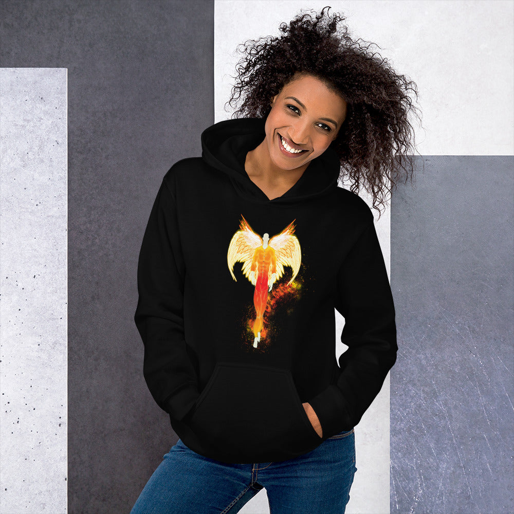 He Has Given His Angels Charge Ps. 91:11 Fiery Yellow & Orange -  Unisex Hoodie (GILDAN 18500)