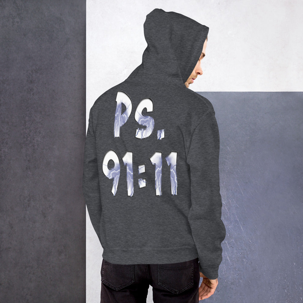 He Will Give Has Angles Charge Ps 91:11 Fiery Blue - Unisex Hoodie (GILDAN 18500)