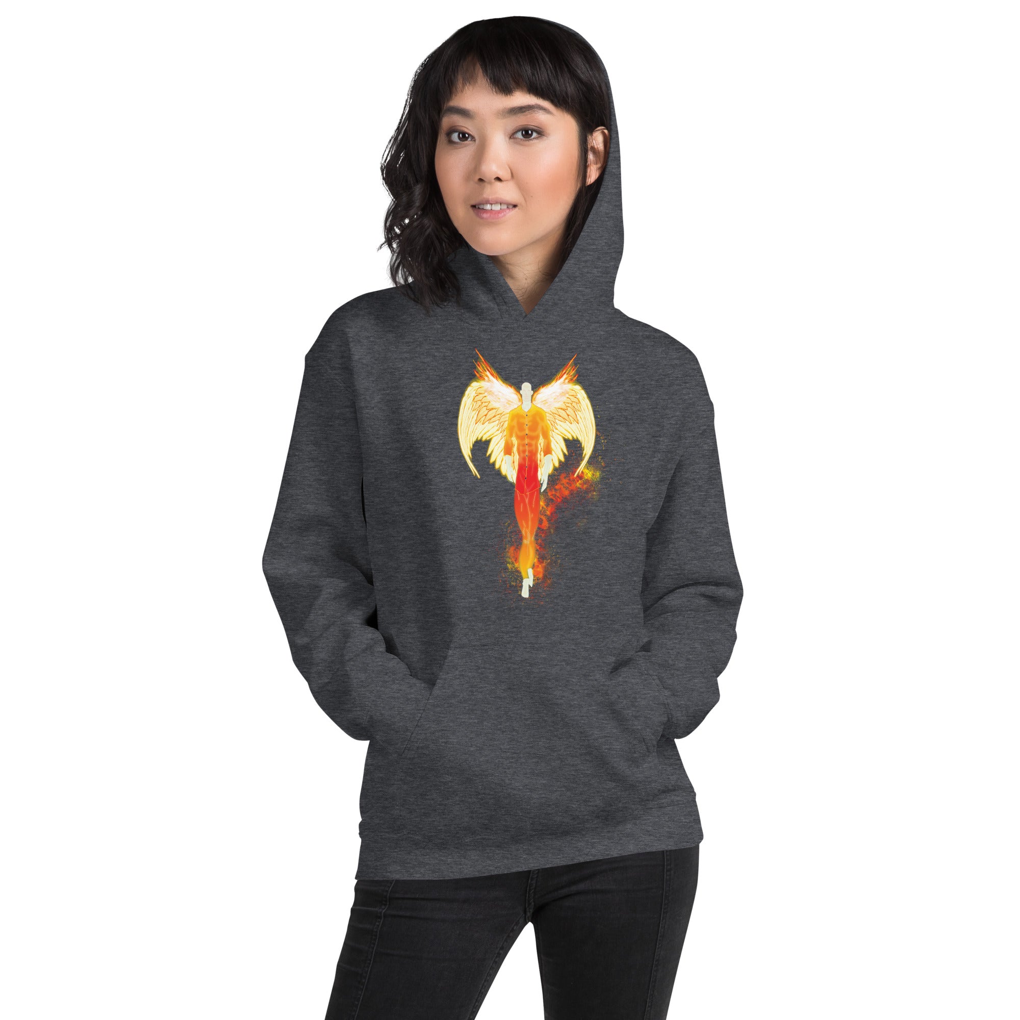 He Has Given His Angels Charge Ps. 91:11 Fiery Yellow & Orange -  Unisex Hoodie (GILDAN 18500)