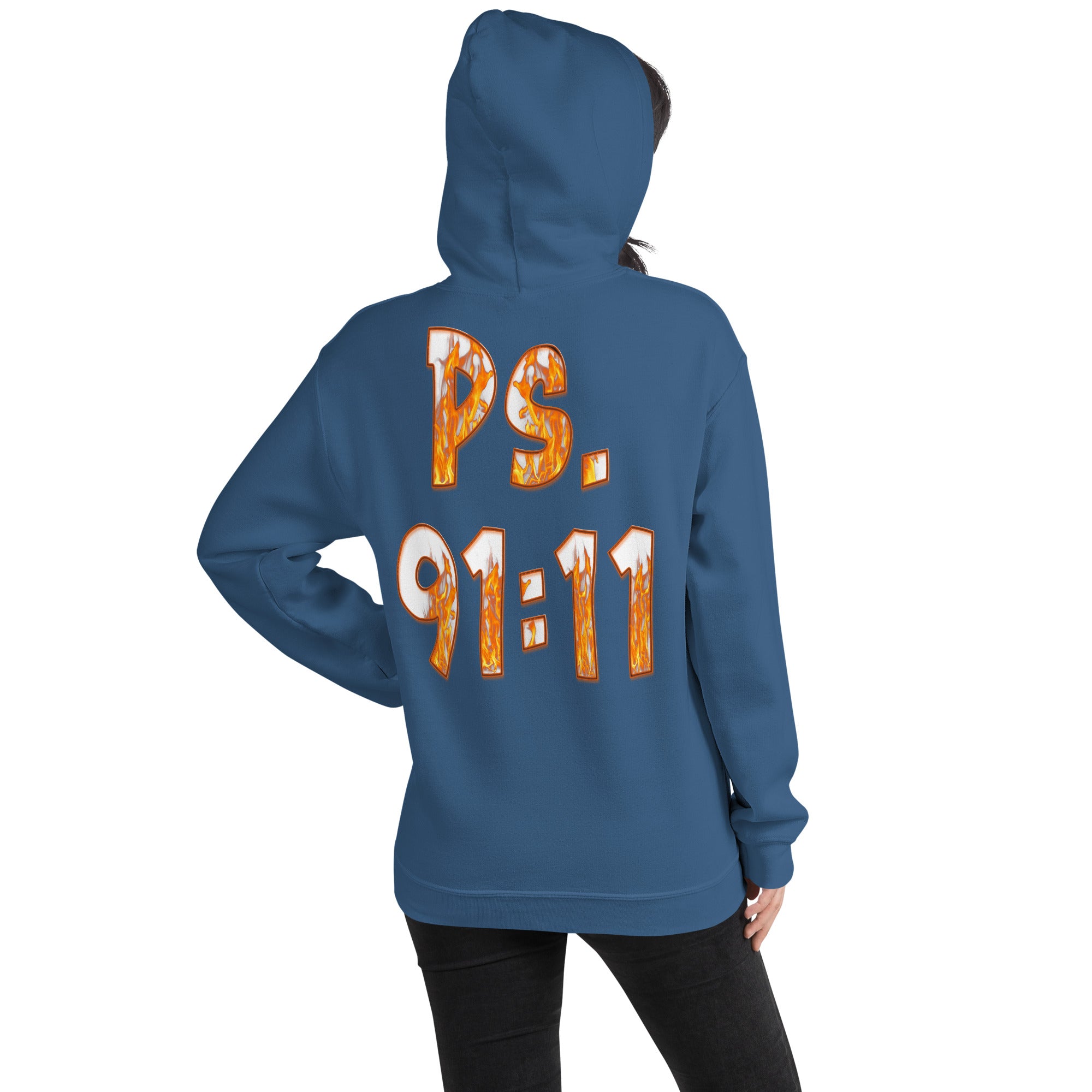 He Has Given His Angels Charge Ps. 91:11 Fiery Yellow & Orange -  Unisex Hoodie (GILDAN 18500)