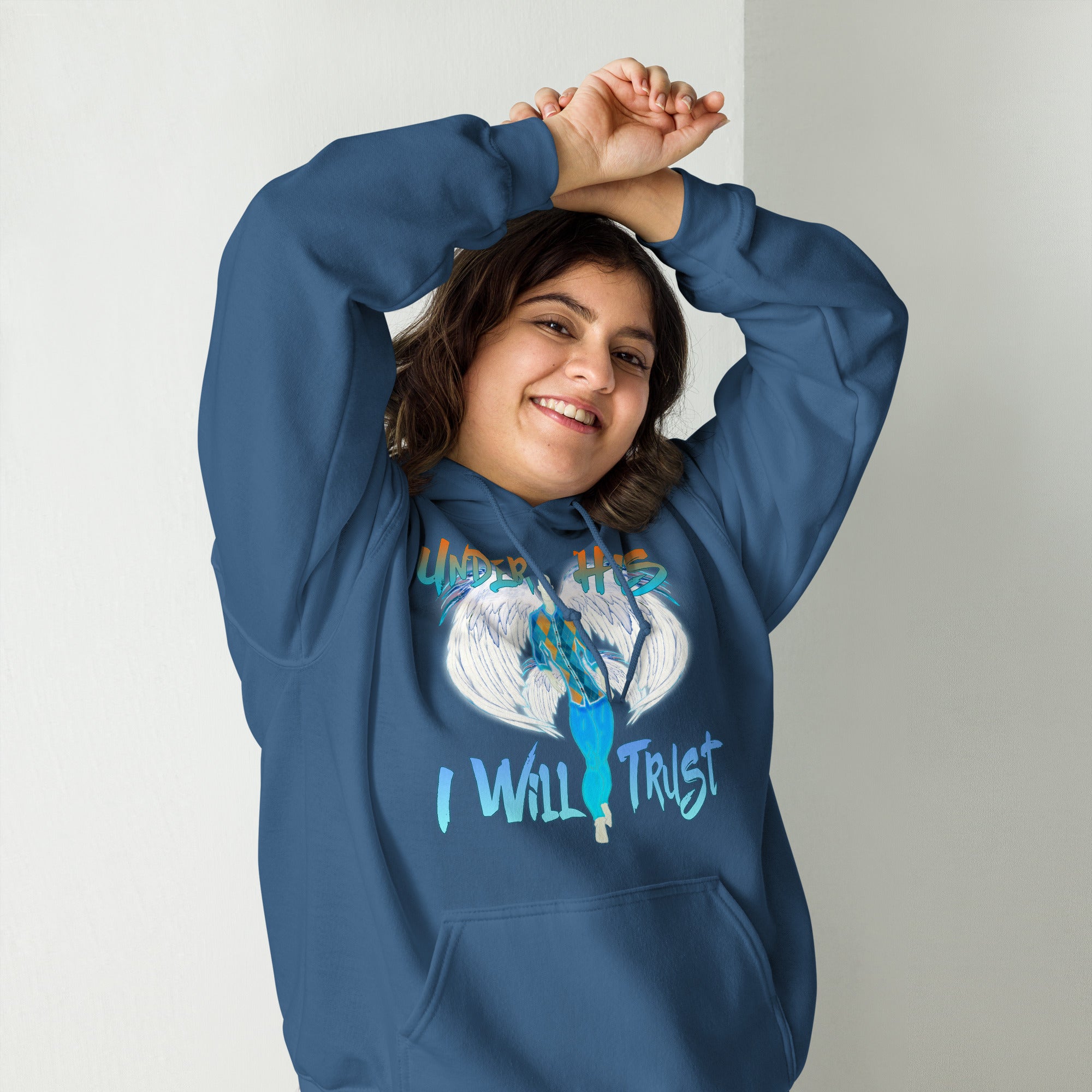 Under His Wings I Will Trust Psa 91:4 - Unisex Hoodie
