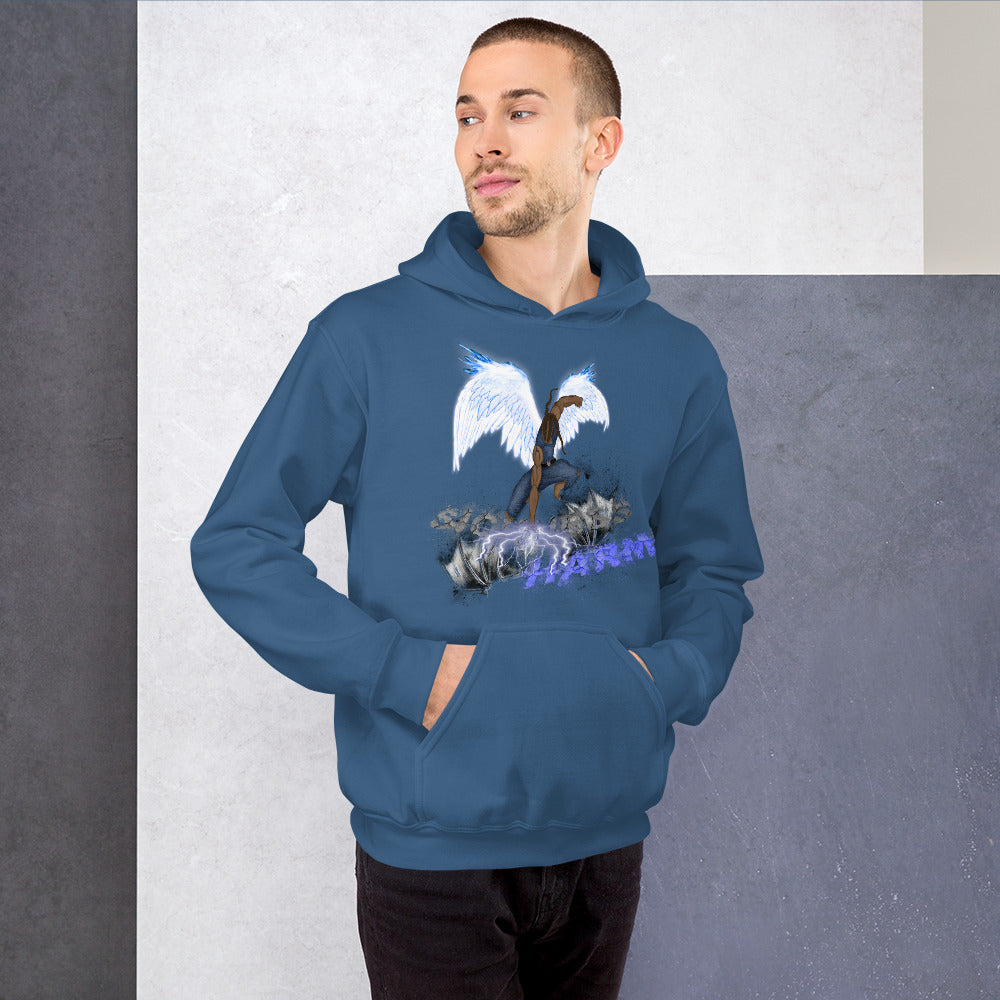 He Will Give Has Angles Charge Ps 91:11 Fiery Blue - Unisex Hoodie (GILDAN 18500)