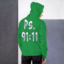 Load image into Gallery viewer, He Will Give Has Angles Charge Ps 91:11 Fiery Blue - Unisex Hoodie
