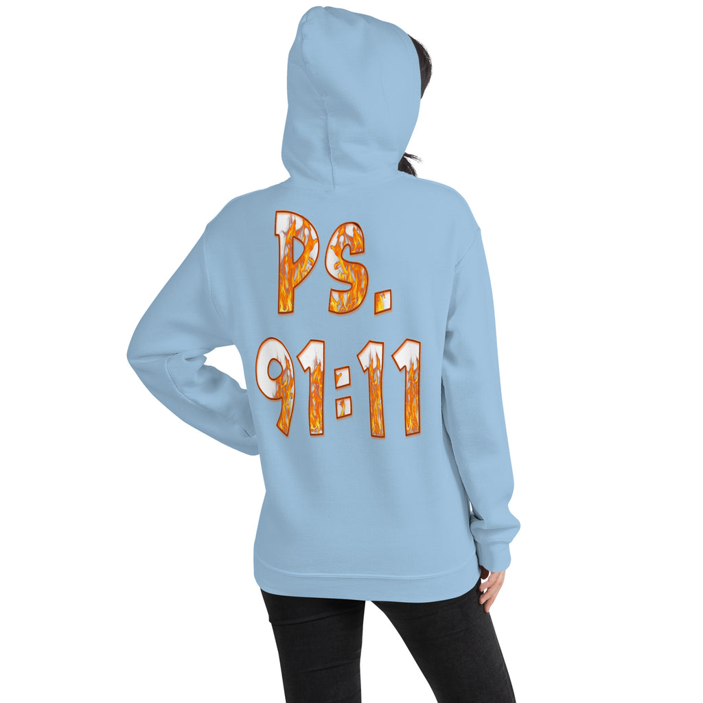 He Has Given His Angels Charge Ps. 91:11 Fiery Yellow & Orange -  Unisex Hoodie (GILDAN 18500)