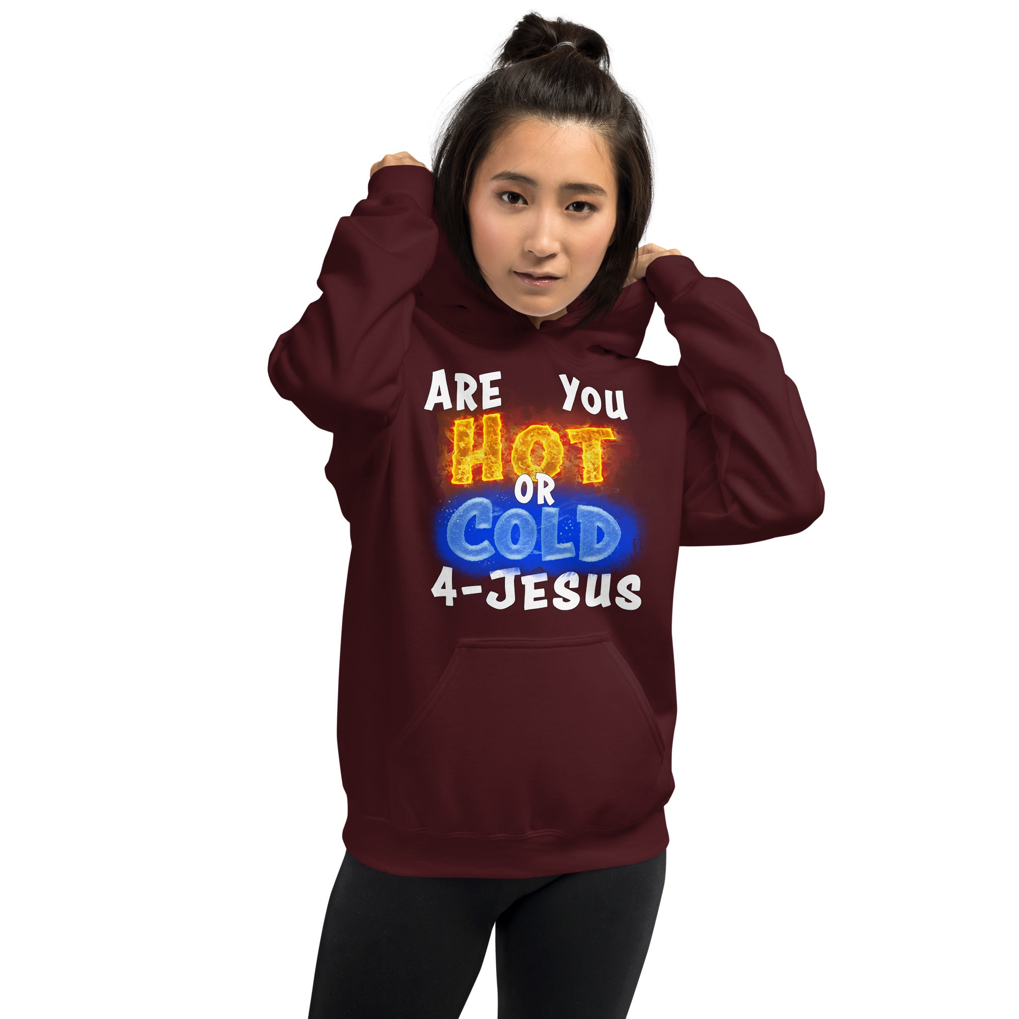 Are You Hot or Cold 4-JESUS Rev. 3:16 - Unisex Hoodie (GILDAN 18500