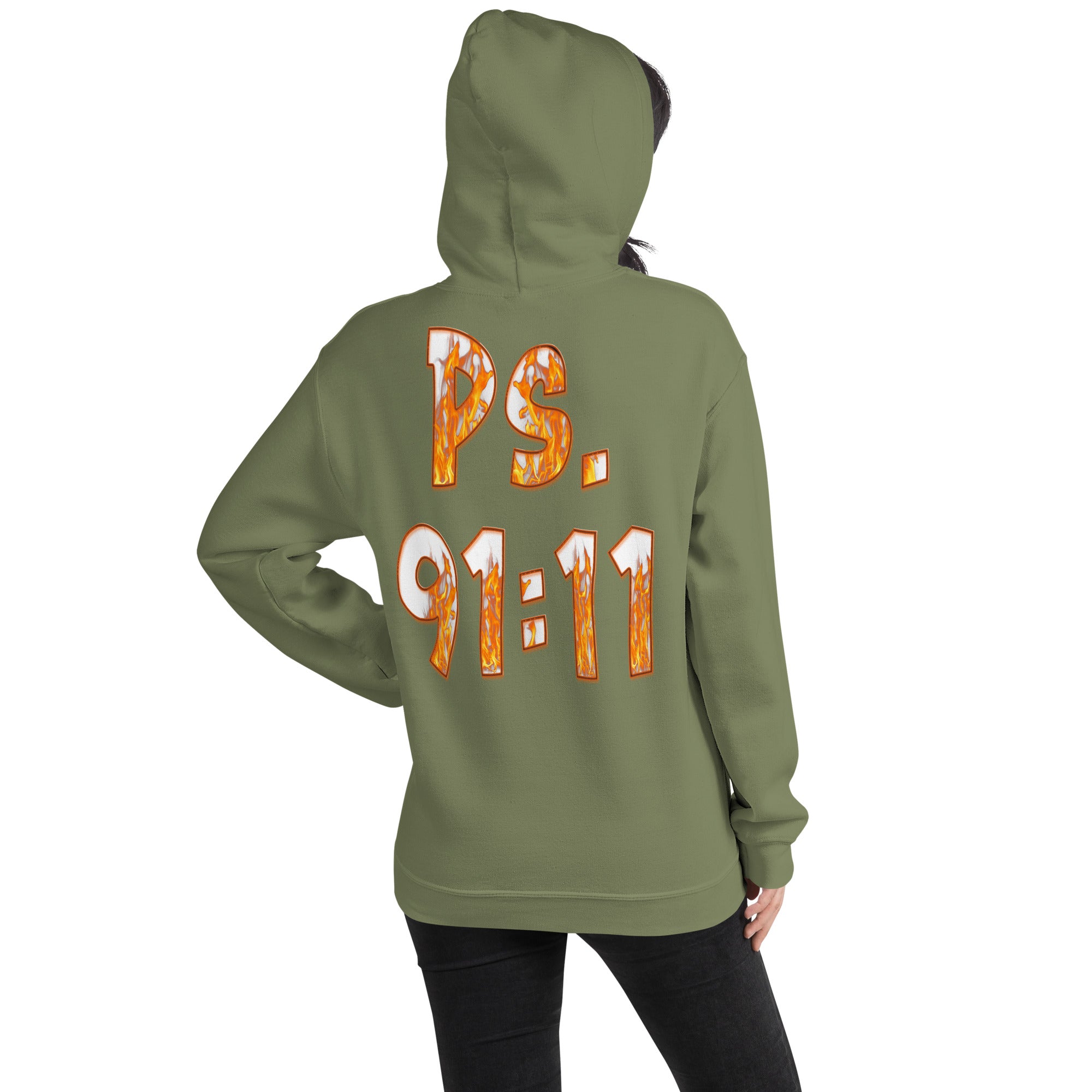 He Has Given His Angels Charge Ps. 91:11 Fiery Yellow & Orange -  Unisex Hoodie (GILDAN 18500)