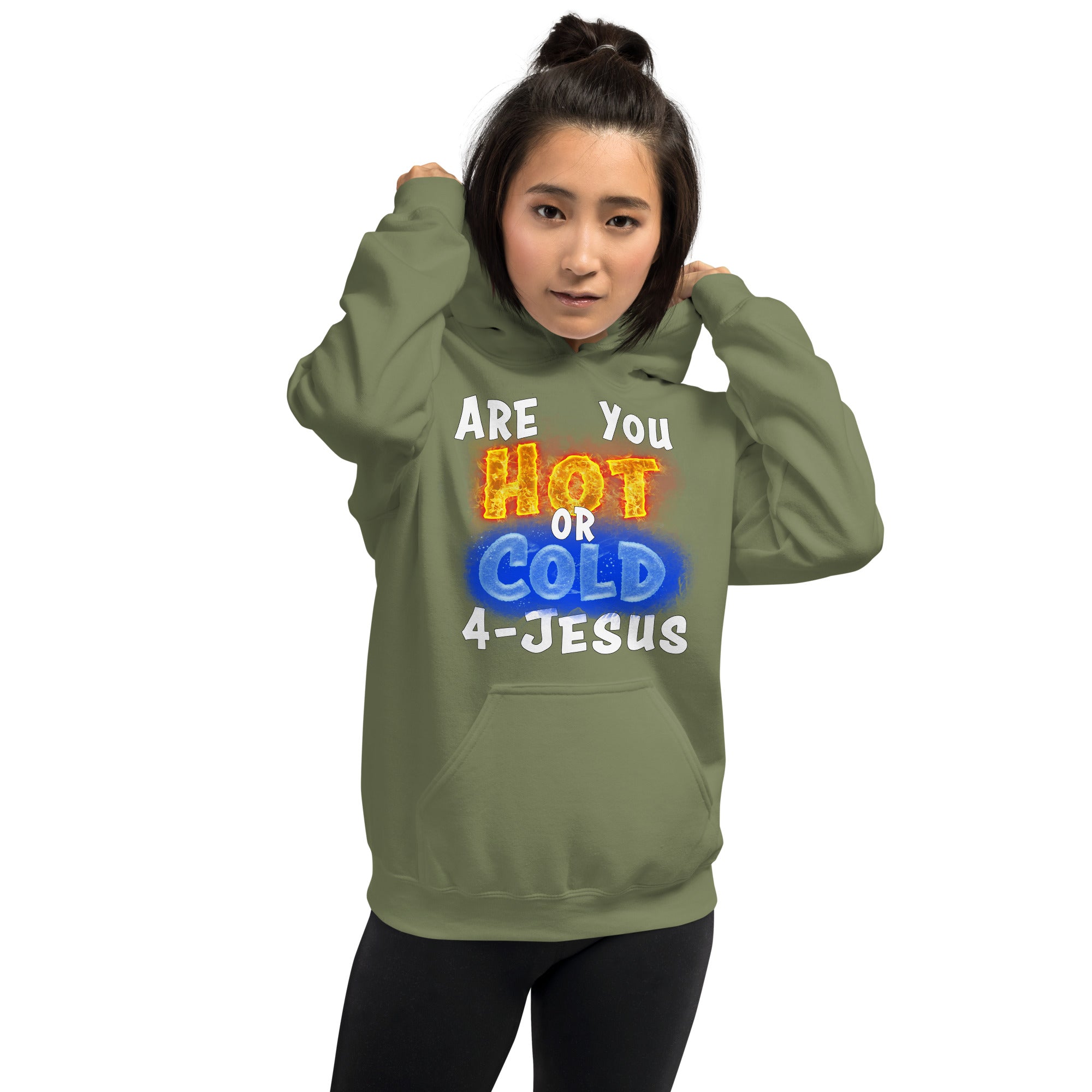 Are You Hot or Cold 4-JESUS Rev. 3:16 - Unisex Hoodie (GILDAN 18500