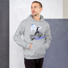 Load image into Gallery viewer, He Will Give Has Angles Charge Ps 91:11 Fiery Blue - Unisex Hoodie
