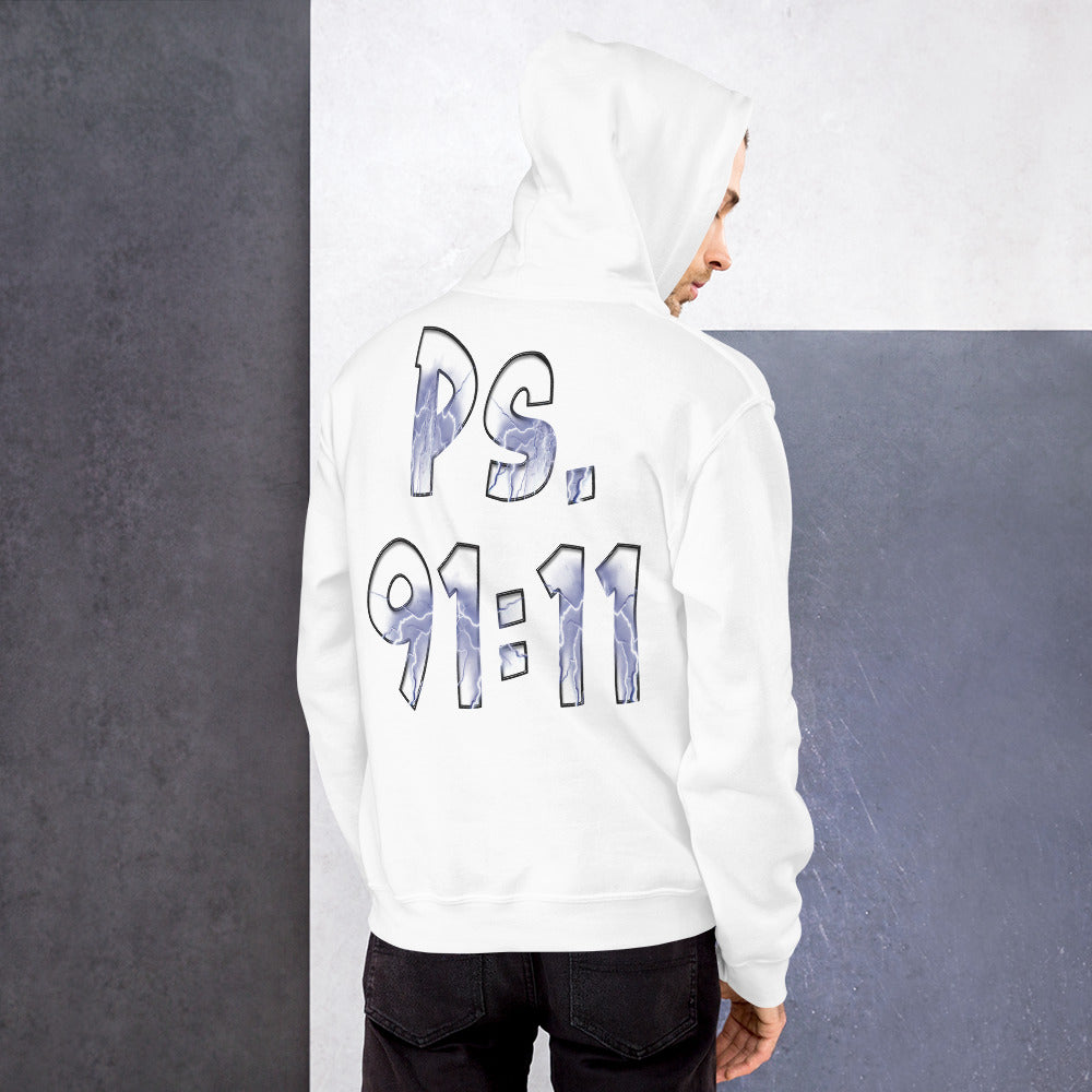 He Will Give Has Angles Charge Ps 91:11 Fiery Blue - Unisex Hoodie (GILDAN 18500)