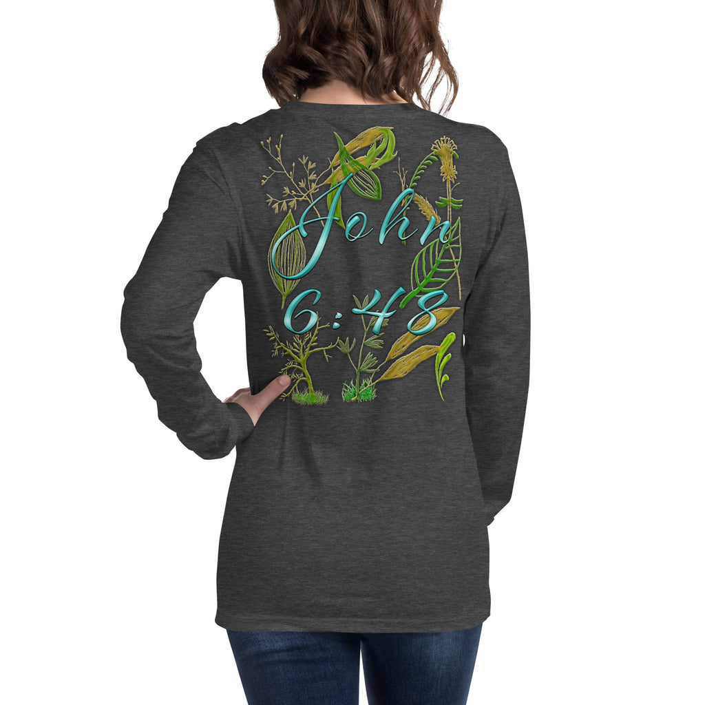 Jesus Bread of Life John 6:48 - Unisex Long Sleeve Tee | Bella + Canvas 3501 - (Sizes Run Small)
