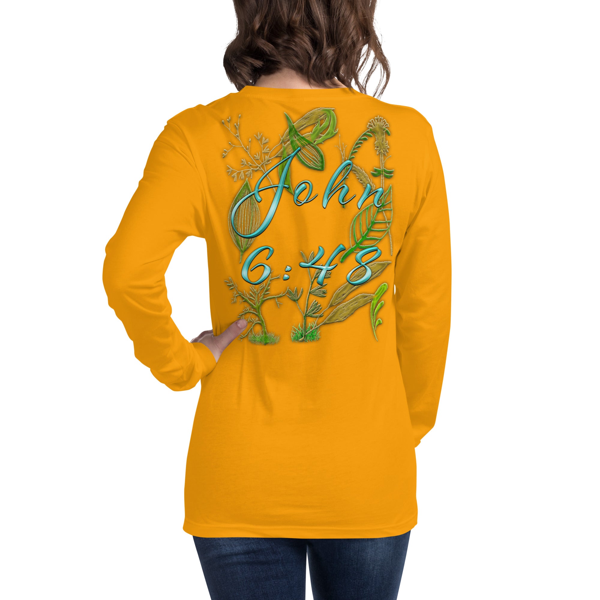 Jesus Bread of Life John 6:48 - Unisex Long Sleeve Tee | Bella + Canvas 3501 - (Sizes Run Small)