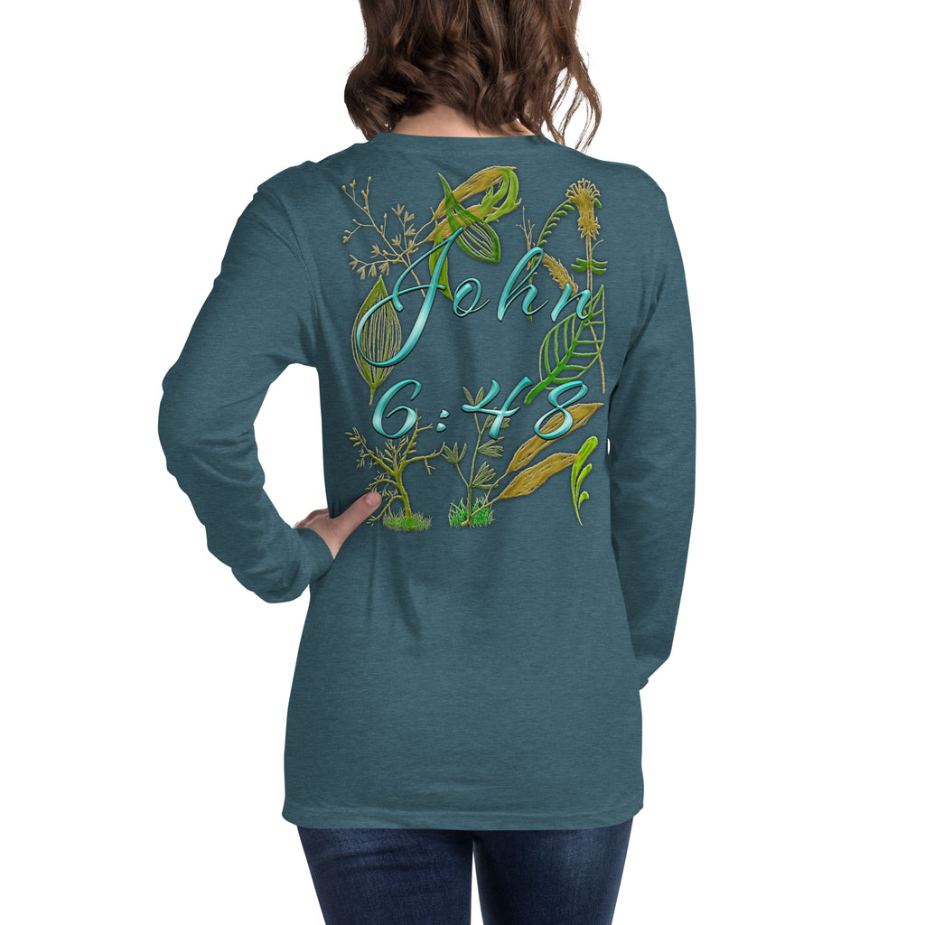 Jesus Bread of Life John 6:48 - Unisex Long Sleeve Tee | Bella + Canvas 3501 - (Sizes Run Small)