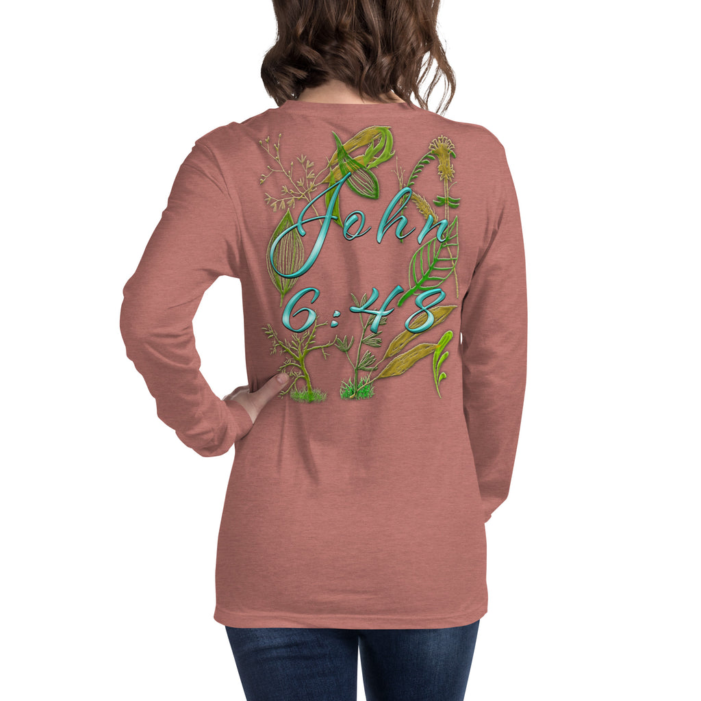 Jesus Bread of Life John 6:48 - Unisex Long Sleeve Tee | Bella + Canvas 3501 - (Sizes Run Small)