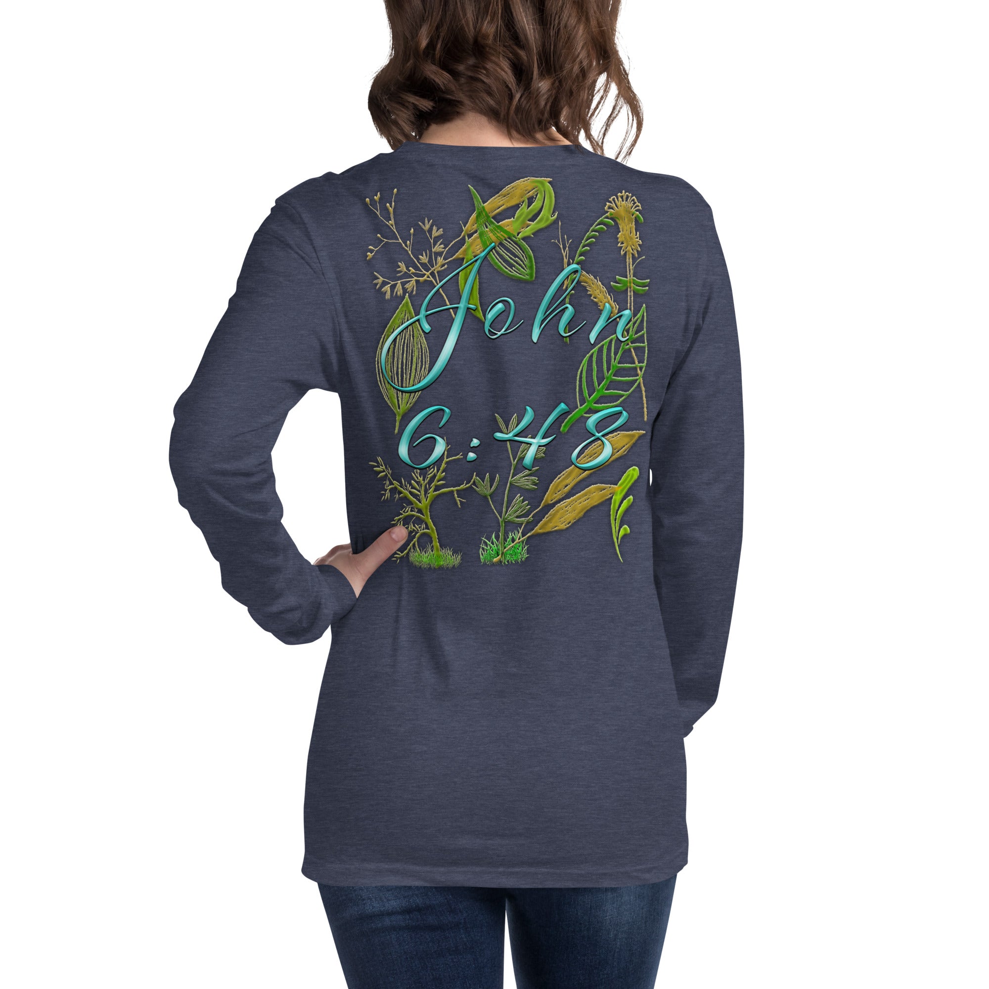 Jesus Bread of Life John 6:48 - Unisex Long Sleeve Tee | Bella + Canvas 3501 - (Sizes Run Small)
