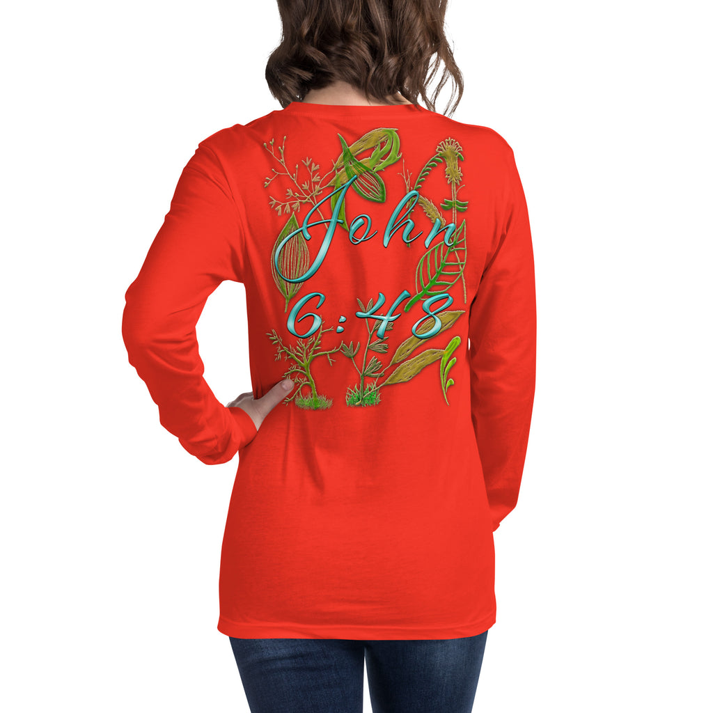 Jesus Bread of Life John 6:48 - Unisex Long Sleeve Tee | Bella + Canvas 3501 - (Sizes Run Small)