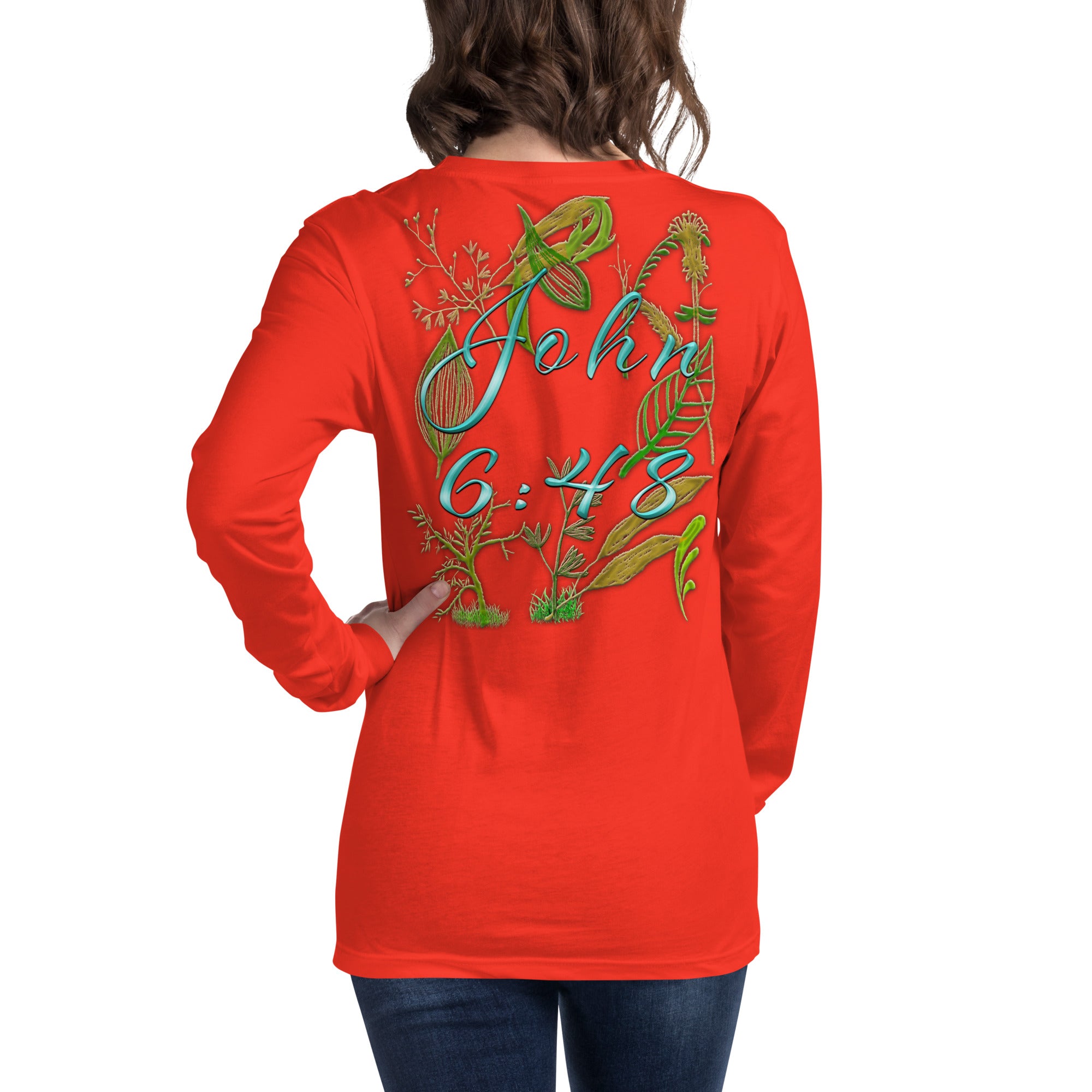 Jesus Bread of Life John 6:48 - Unisex Long Sleeve Tee | Bella + Canvas 3501 - (Sizes Run Small)