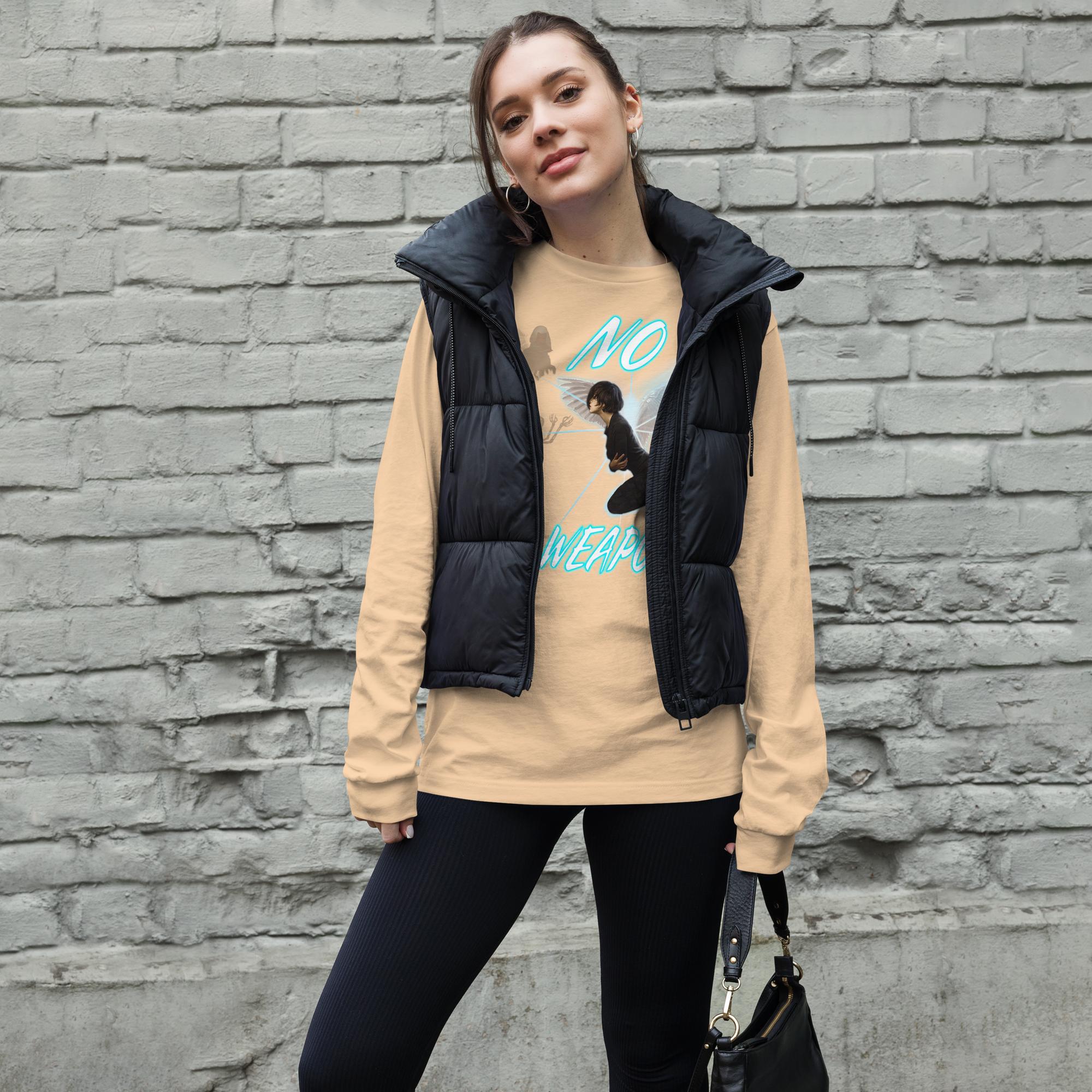 No Weapon Formed Isa 54:17 Fluorescent Blue - Unisex Long Sleeve Tee | Bella + Canvas 3501 (Sizes Run Small)