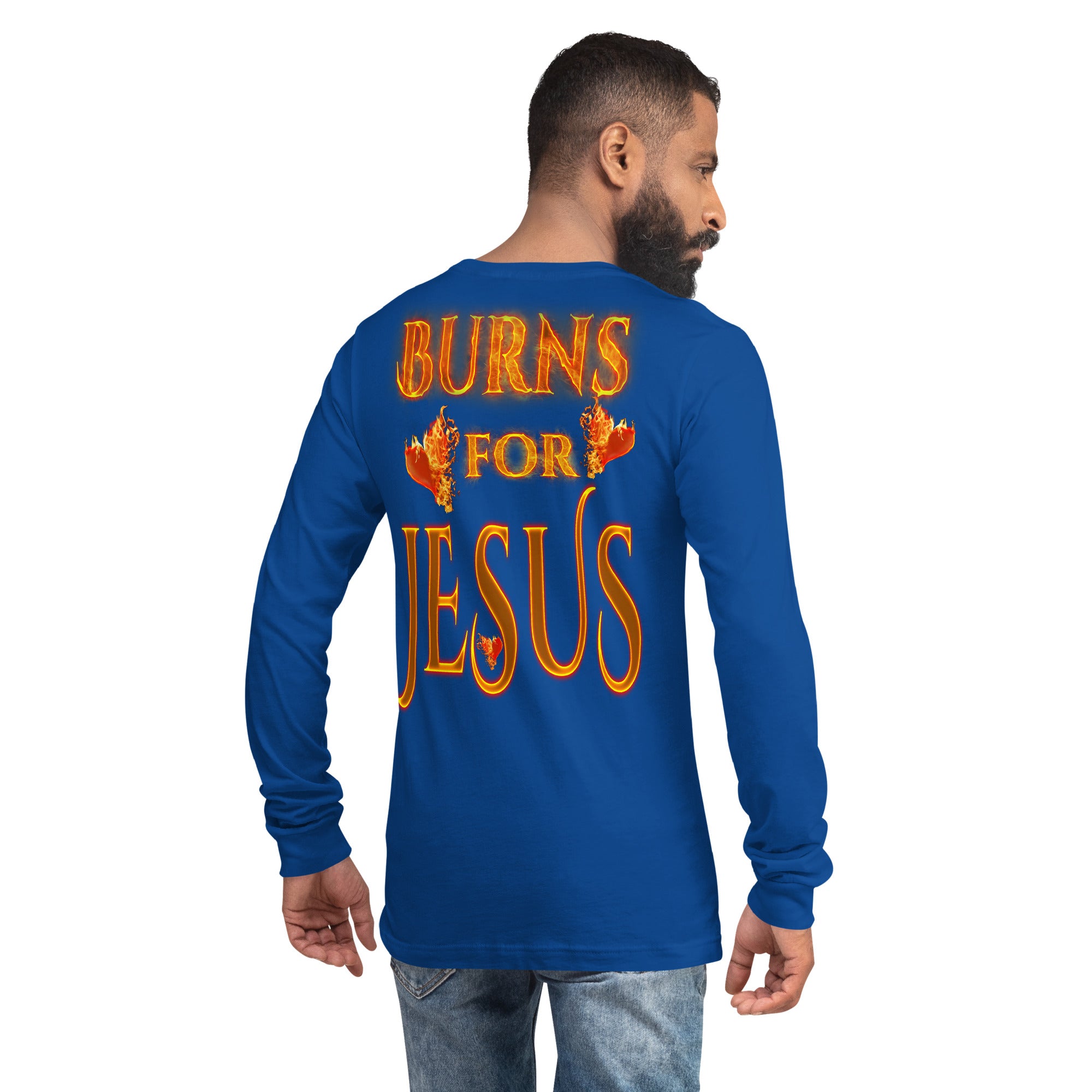 My Heart Burns For Jesus (Unisex Long Sleeve Tee) (Sizes Run Small) Gildan 2400