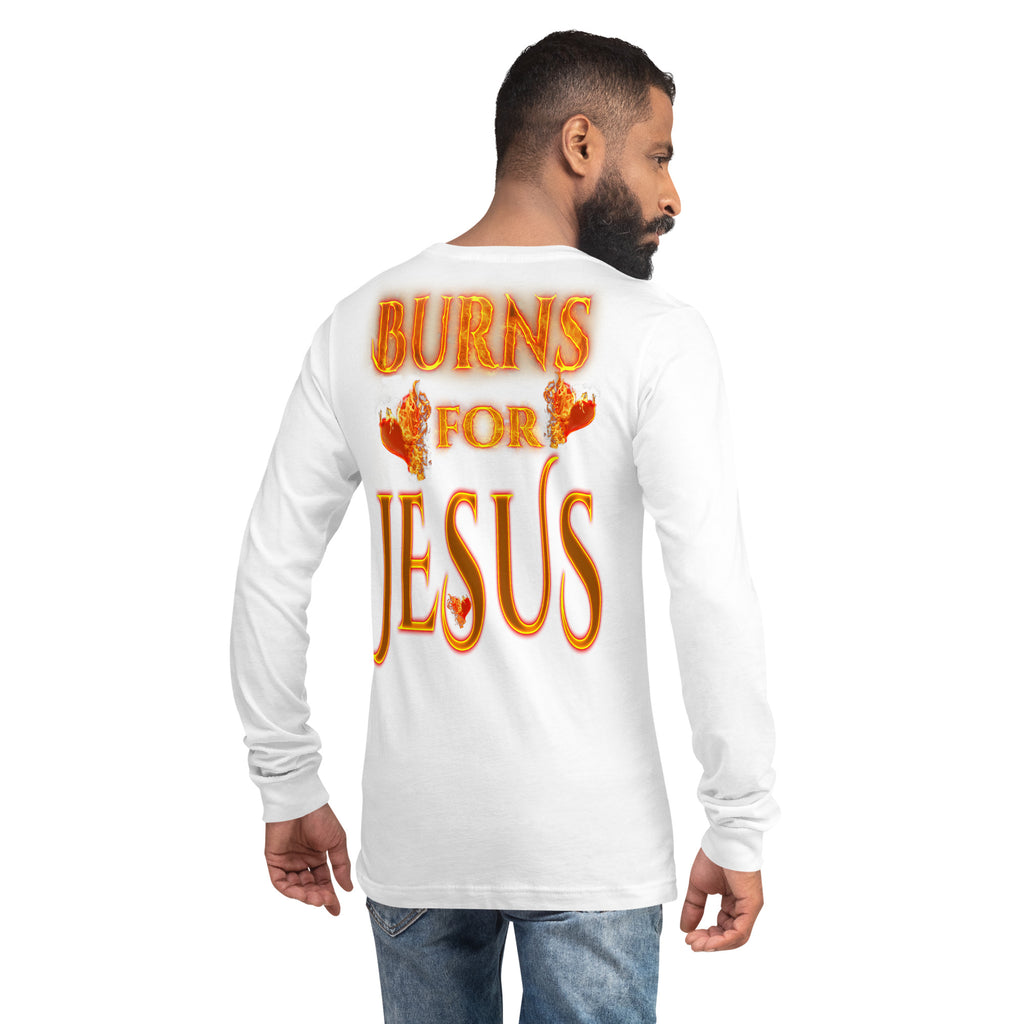 My Heart Burns For Jesus (Unisex Long Sleeve Tee) (Sizes Run Small) Gildan 2400