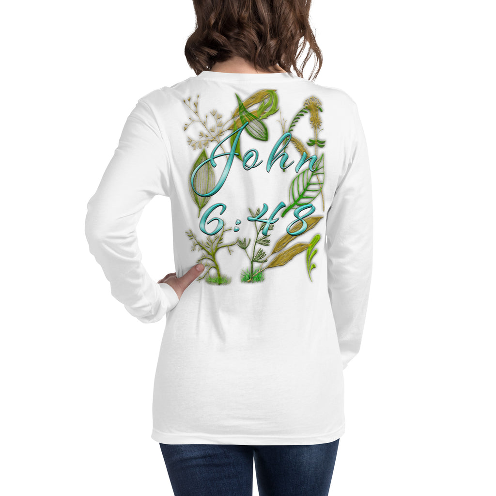 Jesus Bread of Life John 6:48 - Unisex Long Sleeve Tee | Bella + Canvas 3501 - (Sizes Run Small)