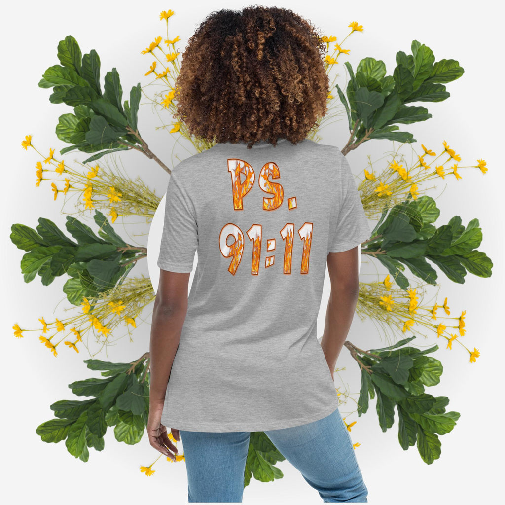 Ps. 91:11 Angel Fire Orange - Women's Relaxed T-Shirt