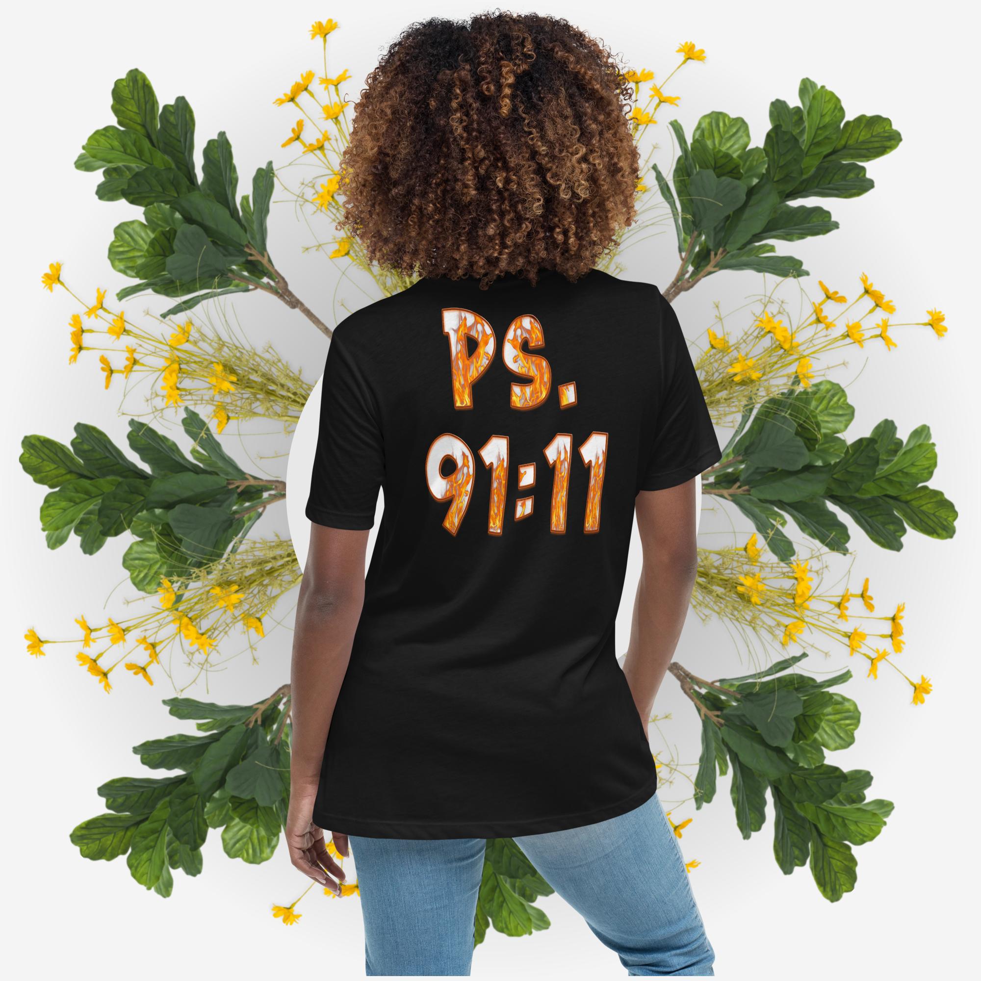 Ps. 91:11 Angel Fire Orange - Women's Relaxed T-Shirt