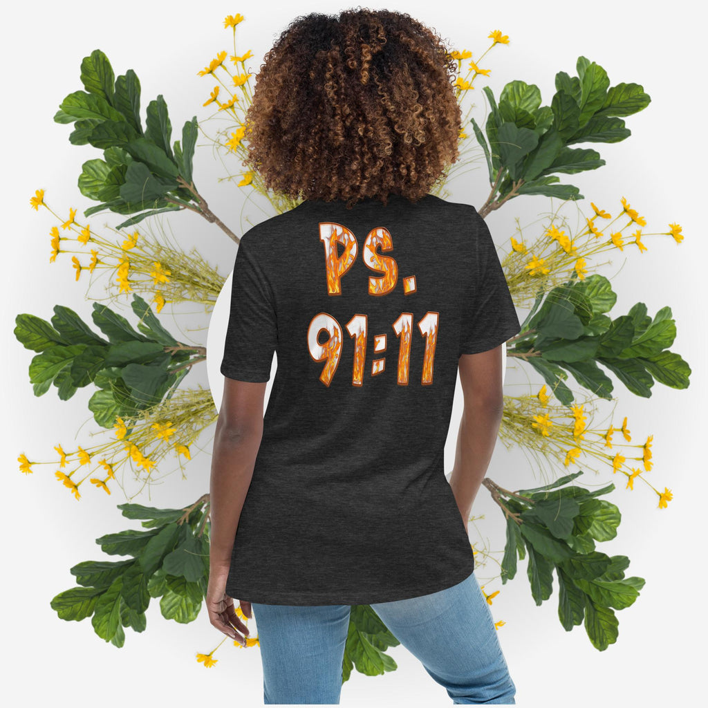 Ps. 91:11 Angel Fire Orange - Women's Relaxed T-Shirt